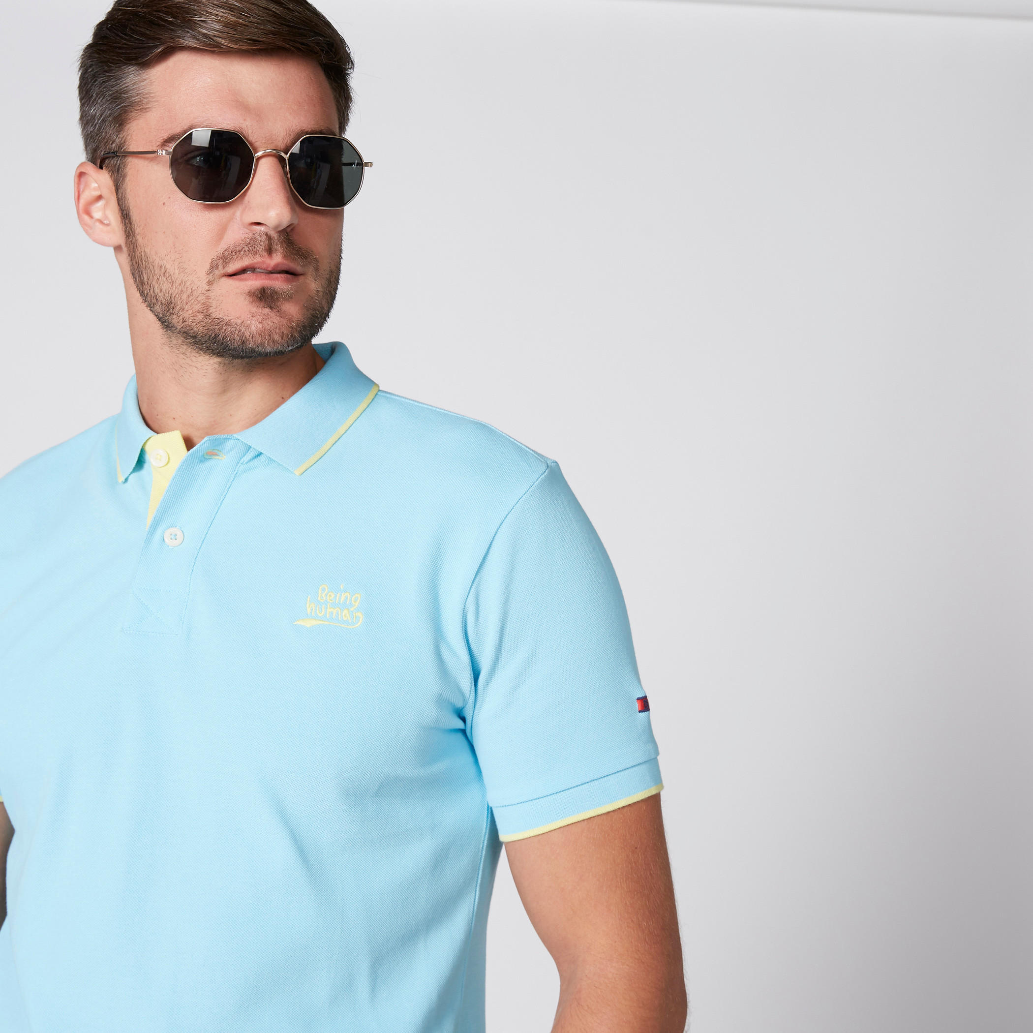 تيشيرت بياقة بولو وأكمام قصيرة بيينج هيومان-men-clothing-tshirtsandpolos-polos-image-4