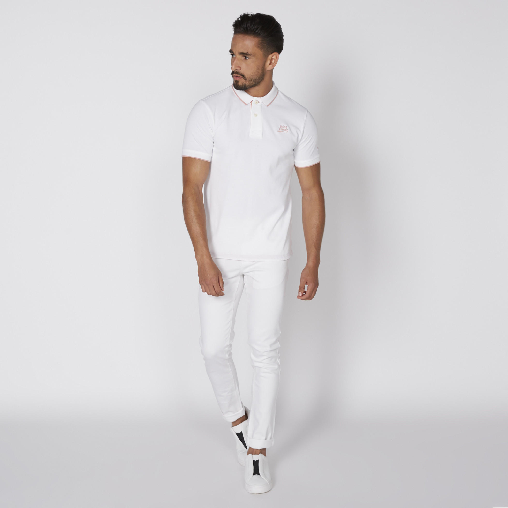 تيشيرت بياقة بولو وأكمام قصيرة بيينج هيومان-men-clothing-tshirtsandpolos-polos-image-2