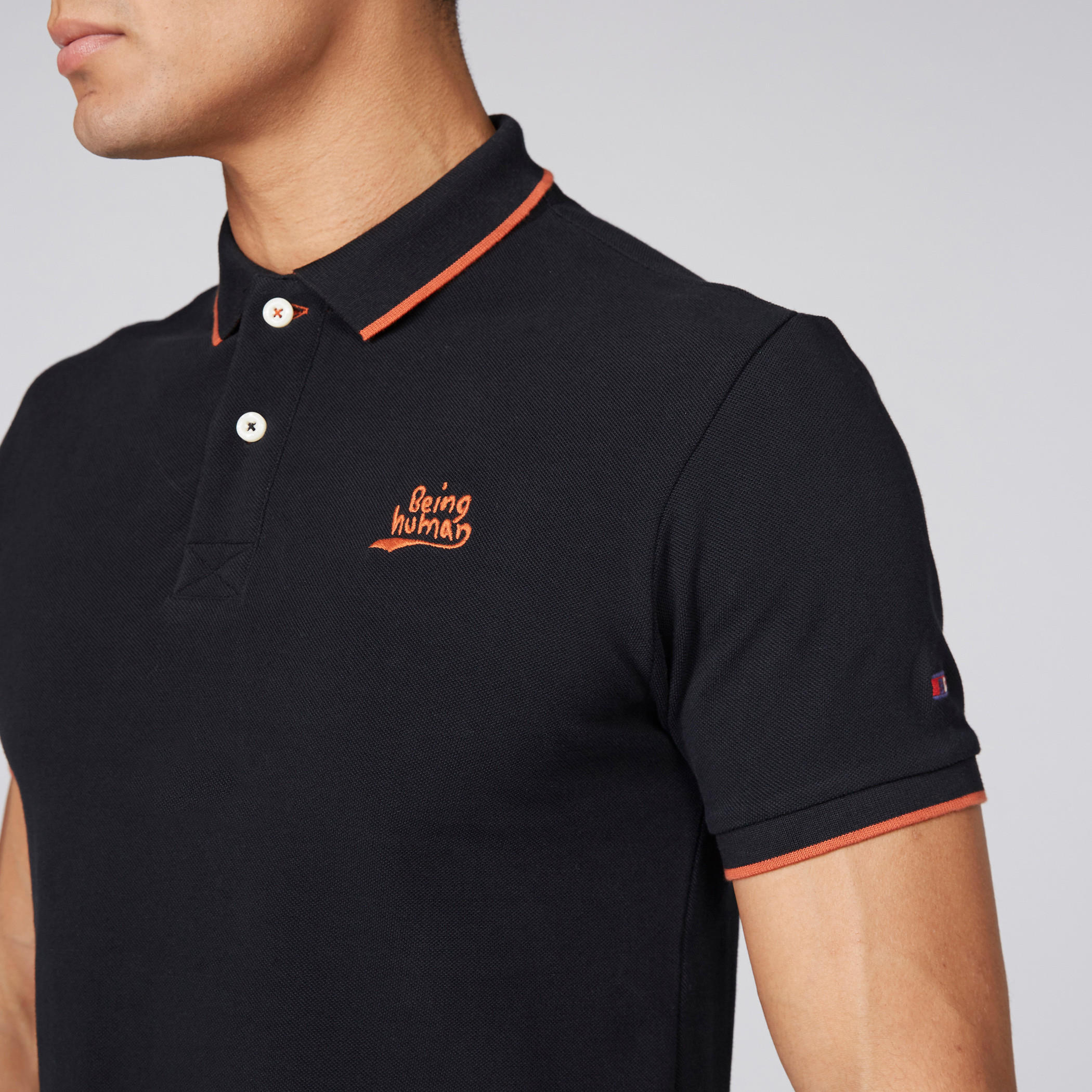 تيشيرت بياقة بولو وأكمام قصيرة بيينج هيومان-men-clothing-tshirtsandpolos-polos-image-2
