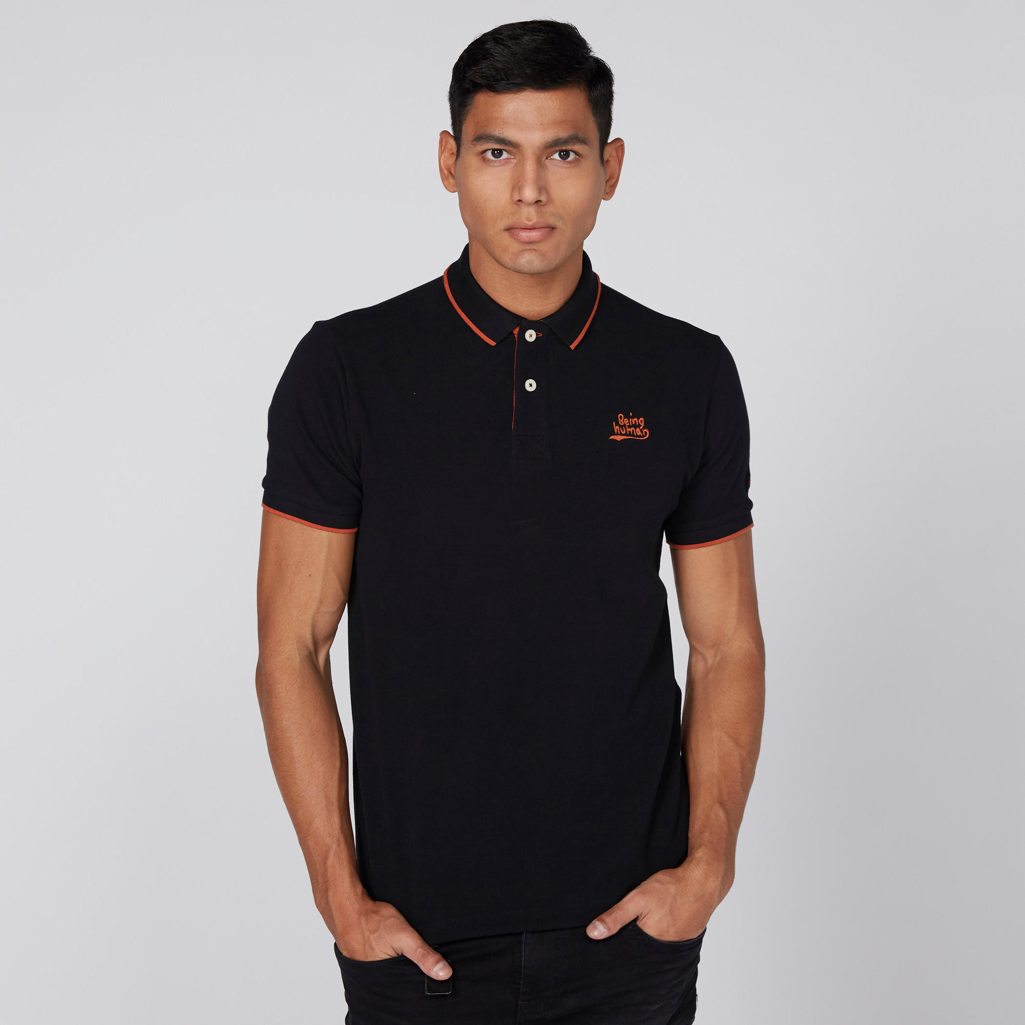 تيشيرت بياقة بولو وأكمام قصيرة بيينج هيومان-men-clothing-tshirtsandpolos-polos-image-3