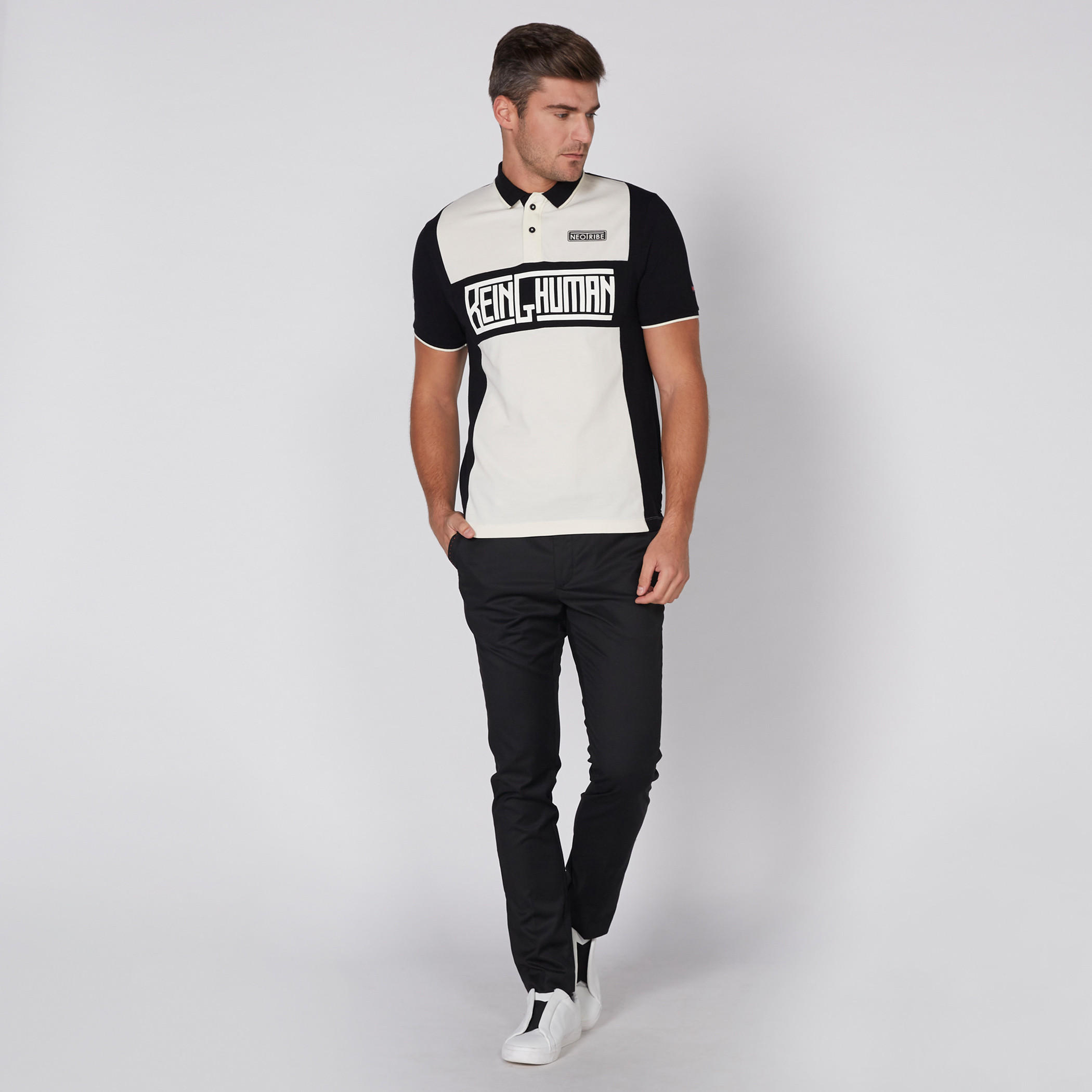 Being Human Printed T-Shirt with Polo Neck and Short Sleeves-men-clothing-tshirtsandpolos-polos-image-2