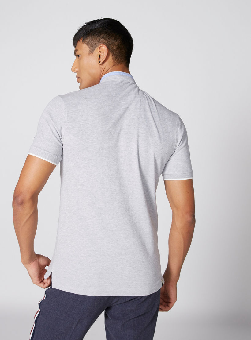 تيشيرت بياقة هينلي وأكمام قصيرة من بيينج هيومان-men-clothing-tshirtsandpolos-tshirts-image-2