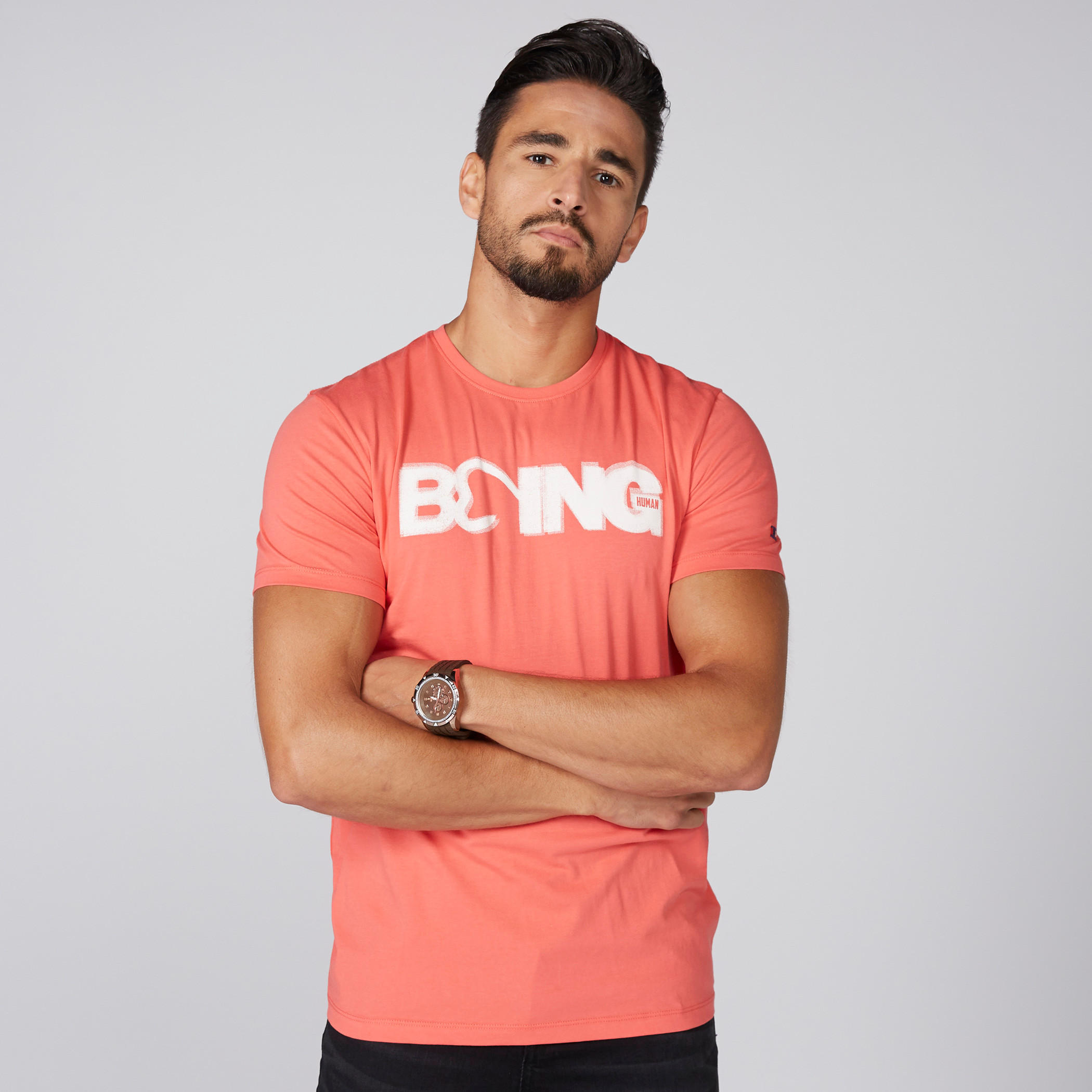 تيشيرت بأكمام قصيرة وطبعات بيينج هيومان-men-clothing-tshirtsandpolos-tshirts-image-1