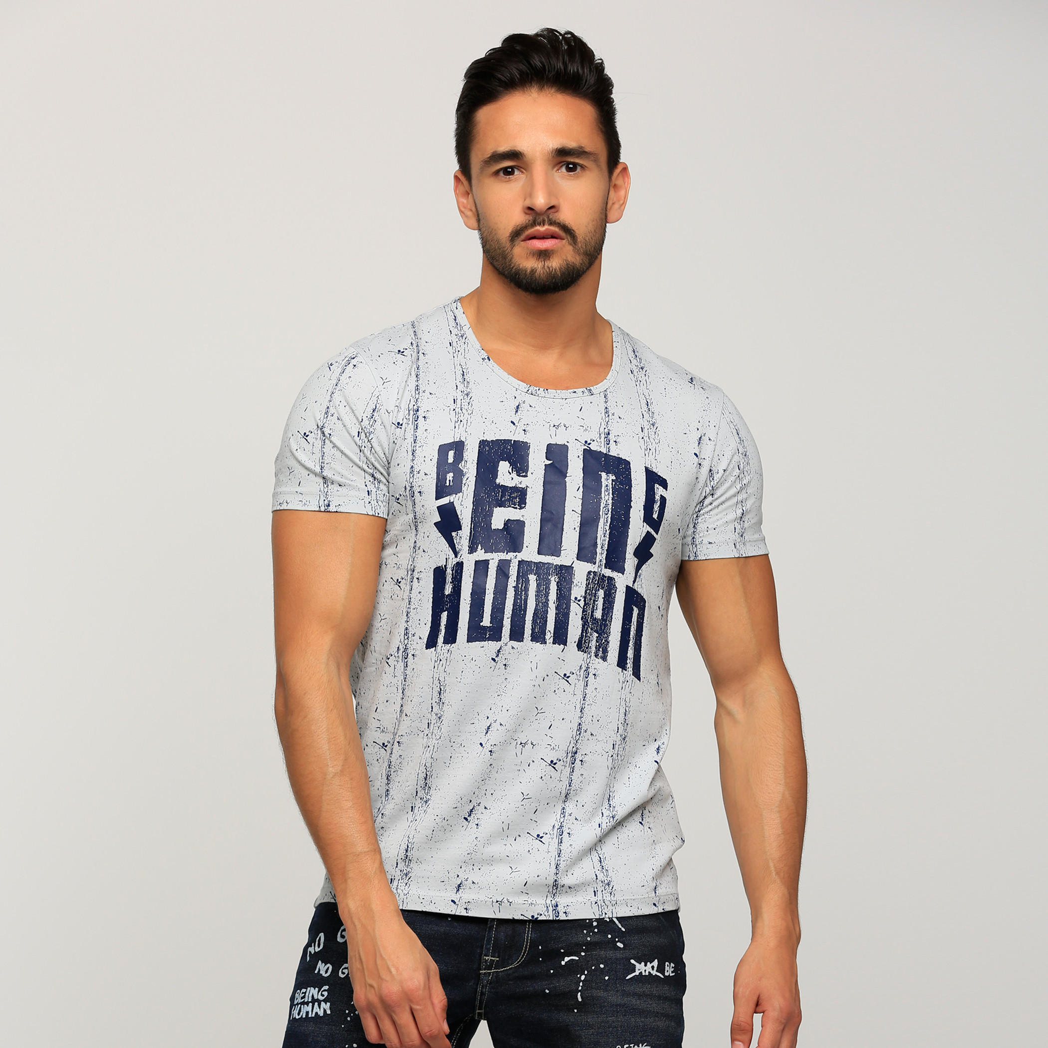 Being Human Printed Round Neck T-Shirt with Short Sleeves-men-clothing-tshirtsandpolos-tshirts-image-1