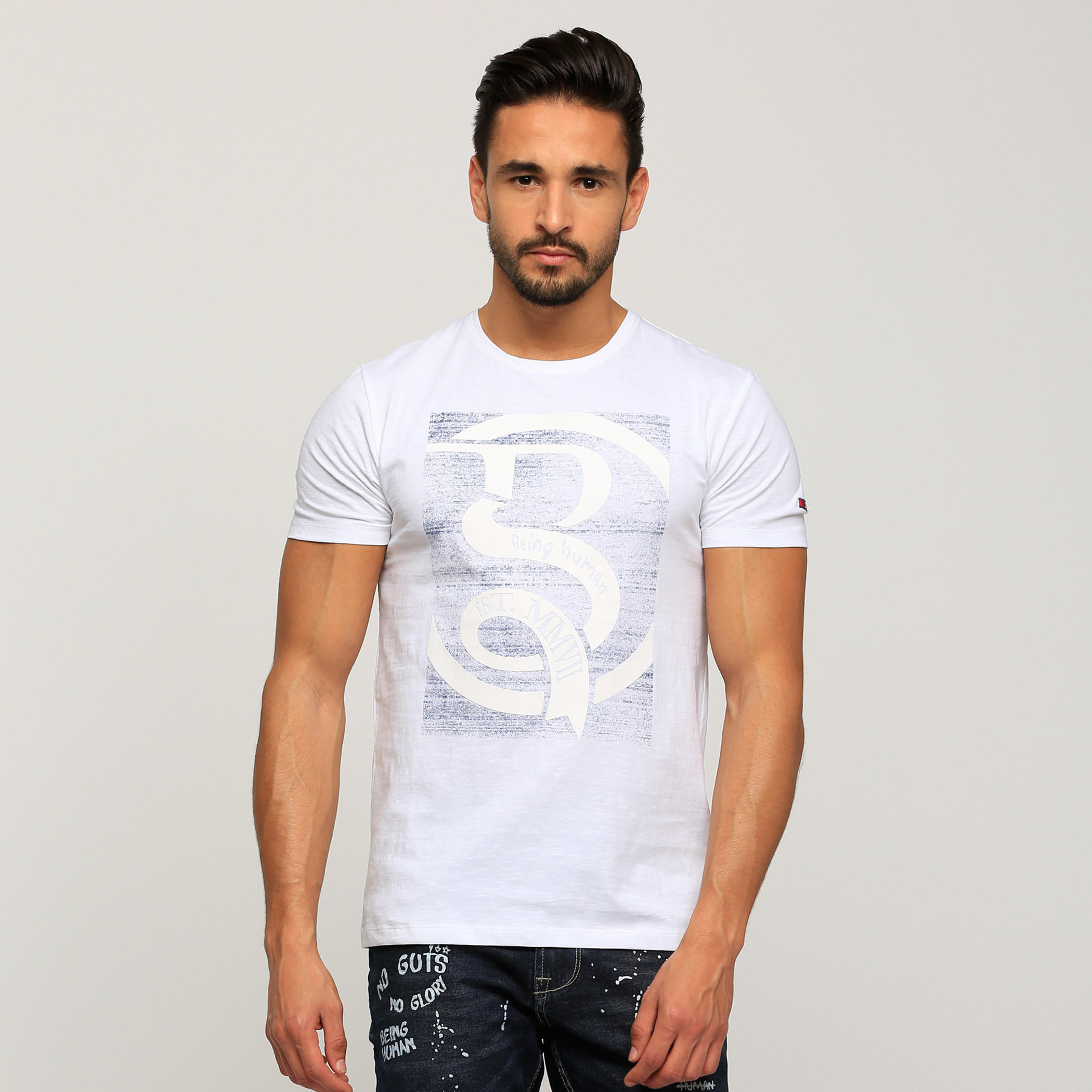 Being Human Printed Round Neck T-Shirt with Short Sleeves-men-clothing-tshirtsandpolos-tshirts-image-1