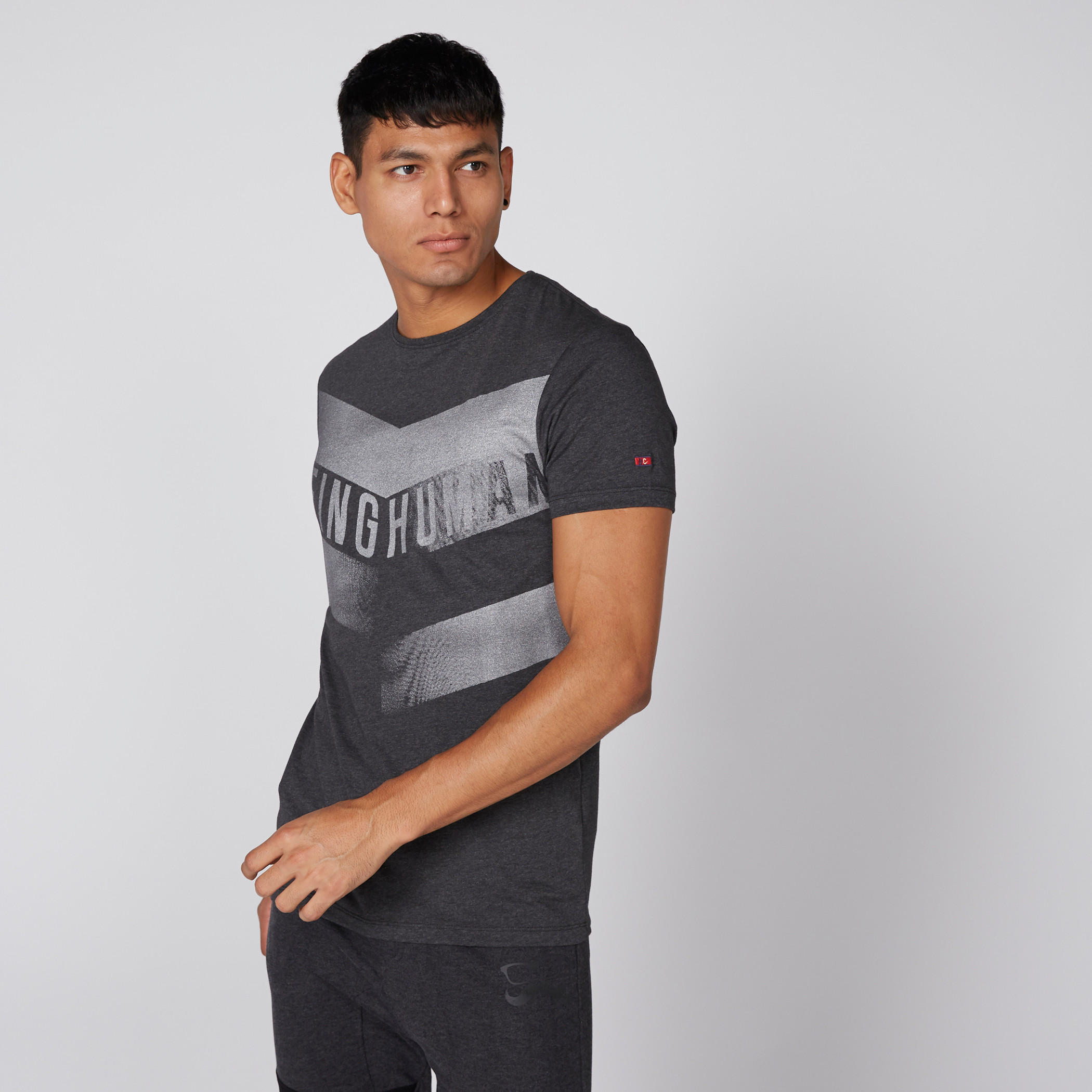 تيشيرت بياقة مستديرة وأكمام قصيرة وطبعات بيينج هيومان-men-clothing-tshirtsandpolos-tshirts-image-2