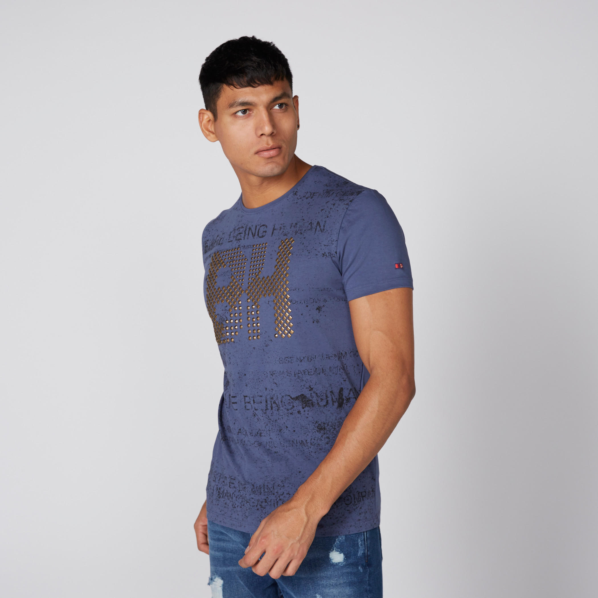 تيشيرت بأكمام قصيرة وطبعات بيينج هيومان-men-clothing-tshirtsandpolos-tshirts-image-1