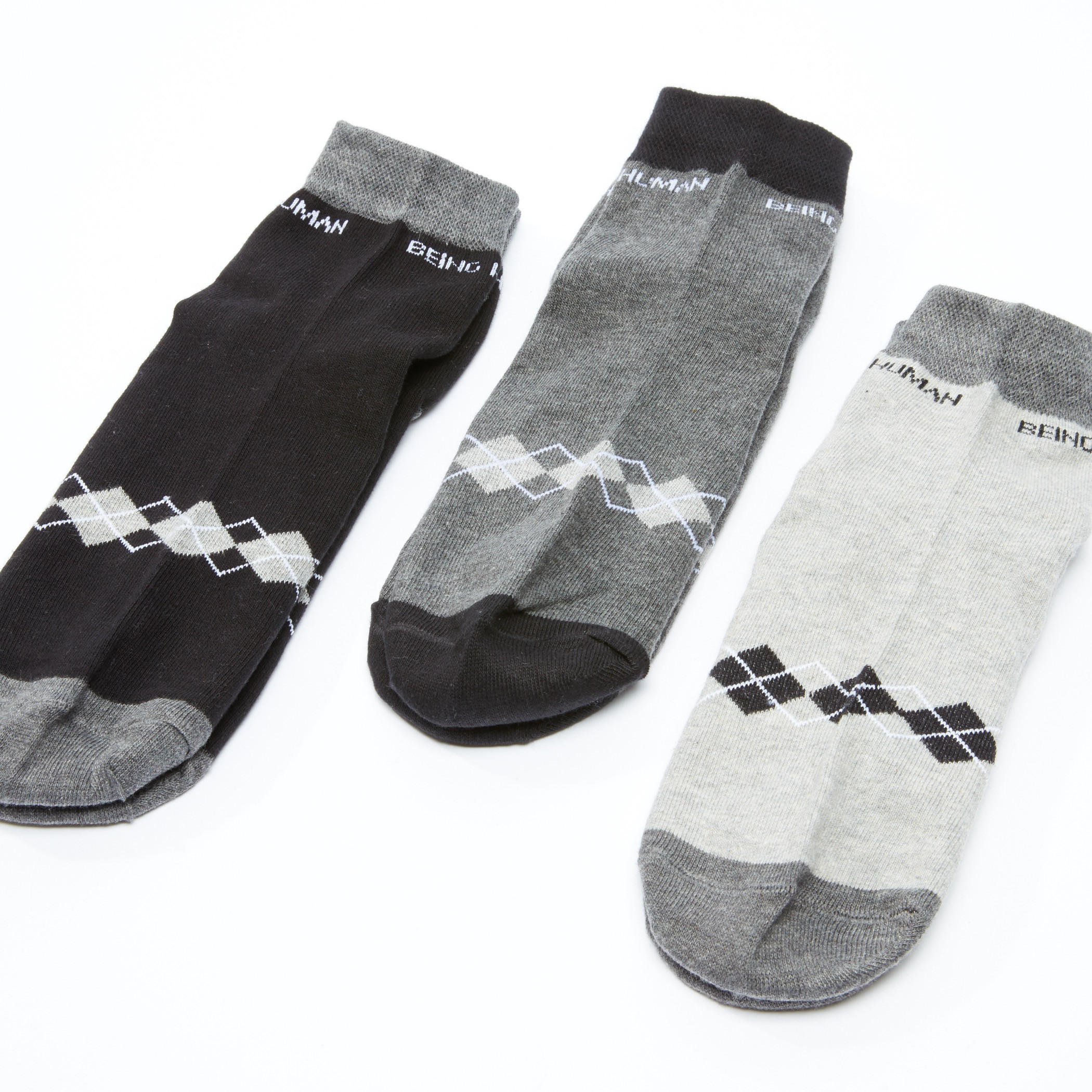جوارب بطول الكاحل من بيينج هيومان - طقم من 3 أزواج-men-socks-image-2