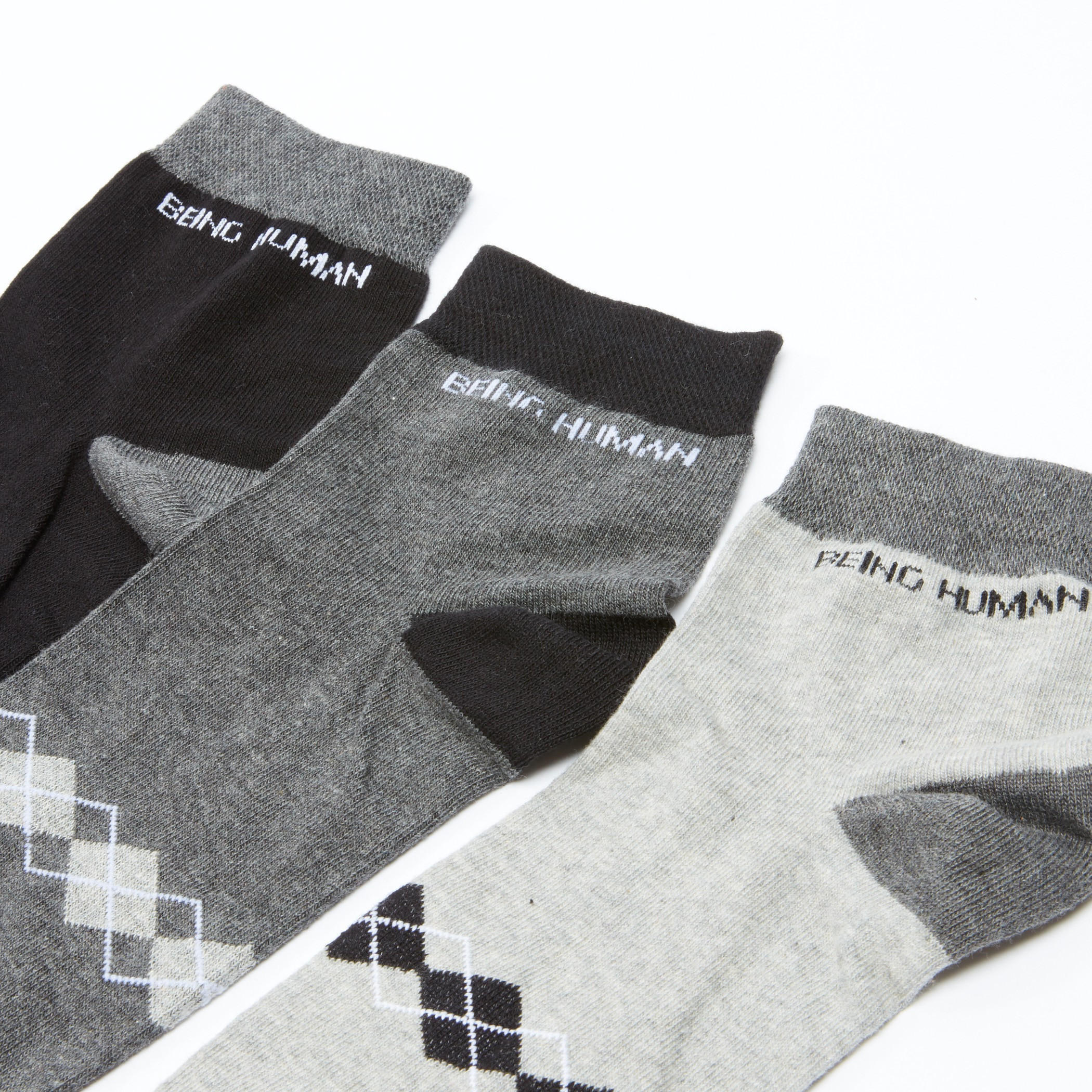 جوارب بطول الكاحل من بيينج هيومان - طقم من 3 أزواج-men-socks-image-3