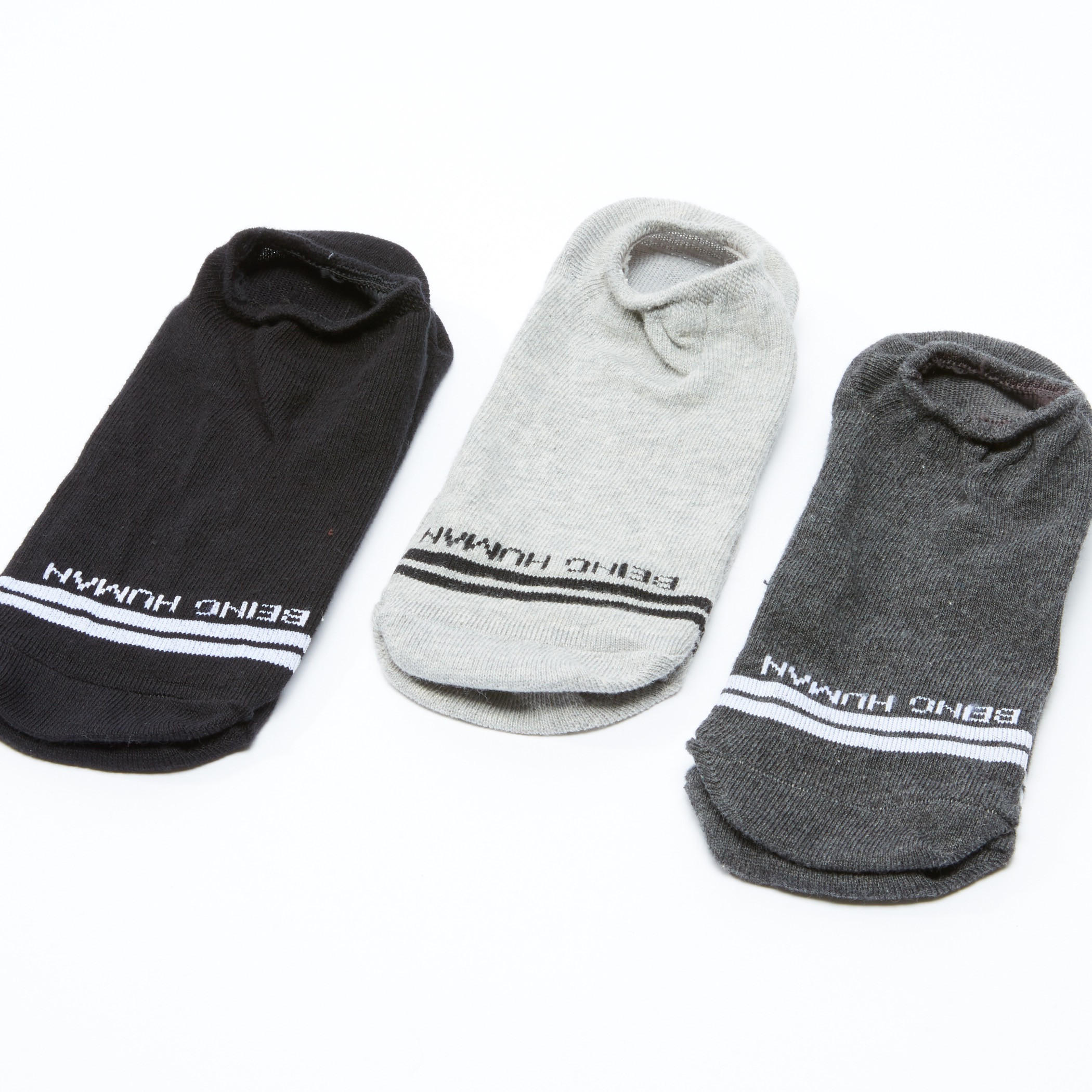جوارب بطول الكاحل من بيينج هيومان - طقم من 3 أزواج-men-socks-image-1