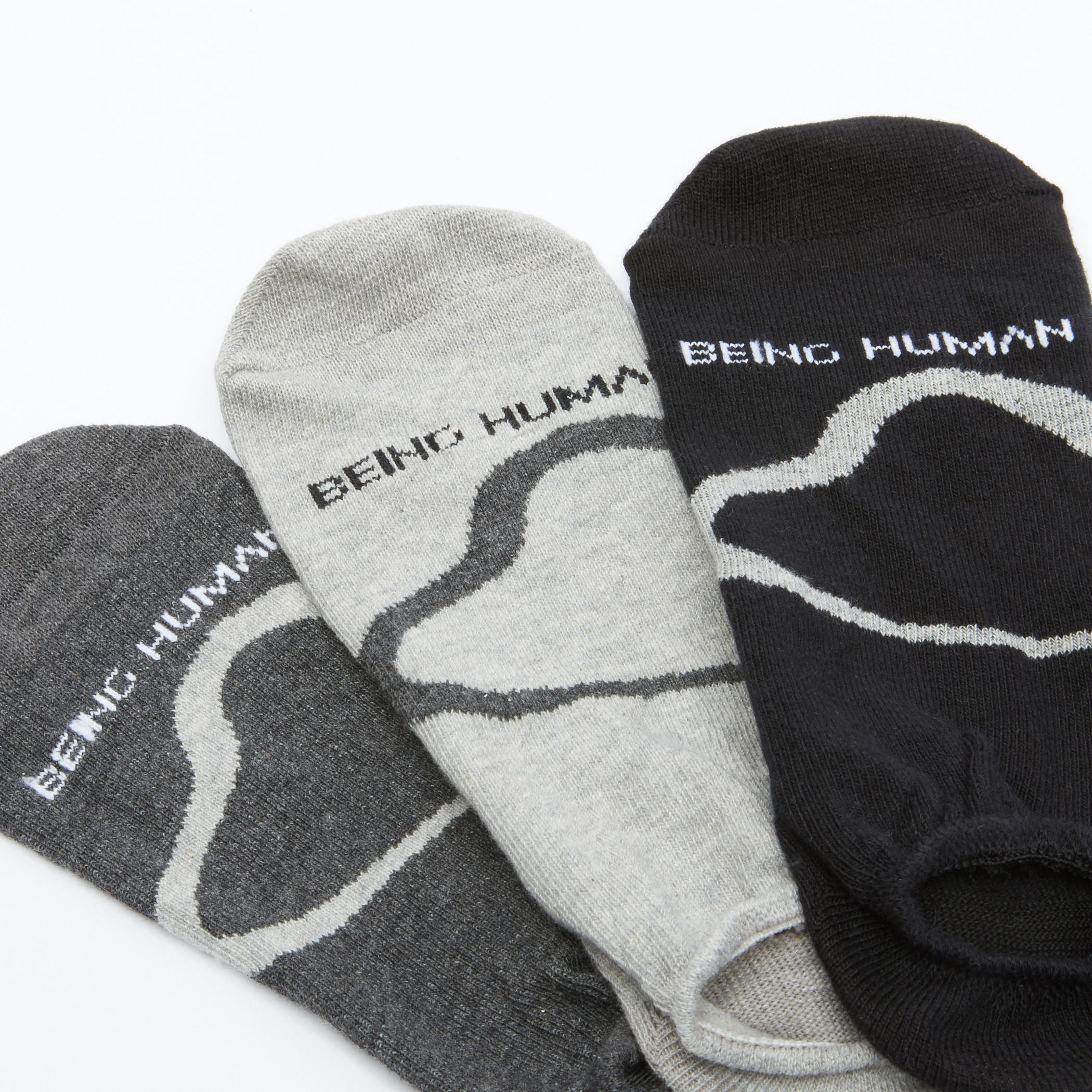 جوارب غير مرئية بطبعات بيينج هيومان - طقم من 3 أزواج-men-socks-image-2