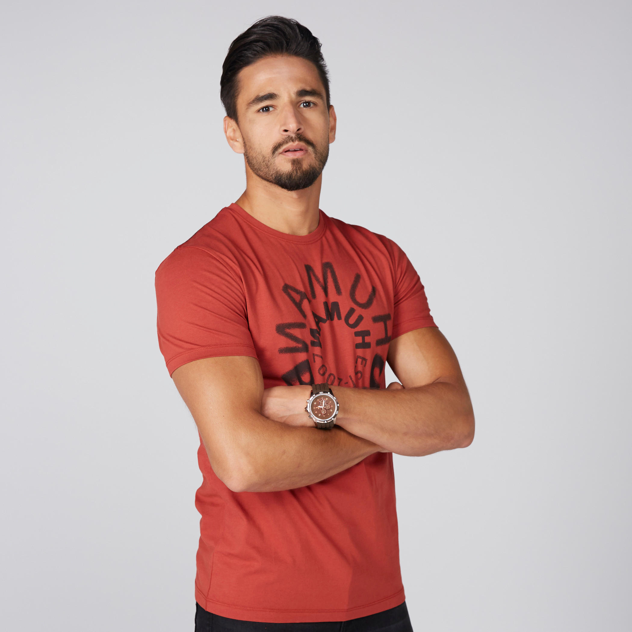 تيشيرت بأكمام قصيرة وطبعات بيينج هيومان-men-clothing-tshirtsandpolos-tshirts-image-1