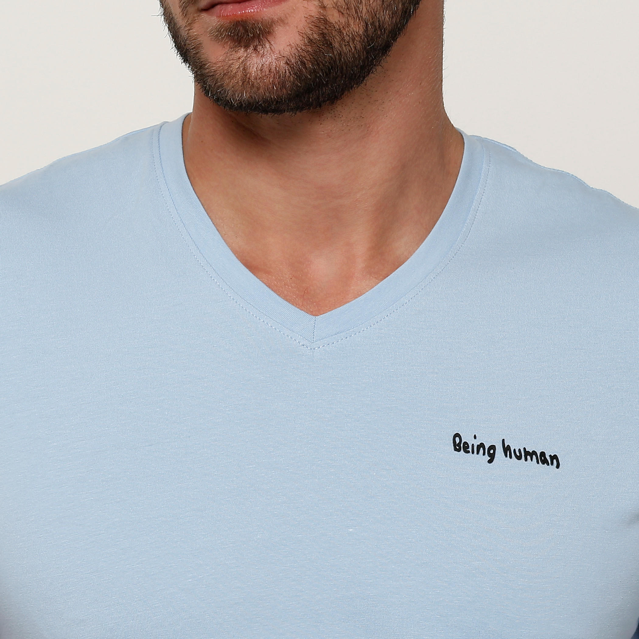 Being Human Printed T-Shirt with V-Neck and Short Sleeves-men-clothing-tshirtsandpolos-tshirts-image-4