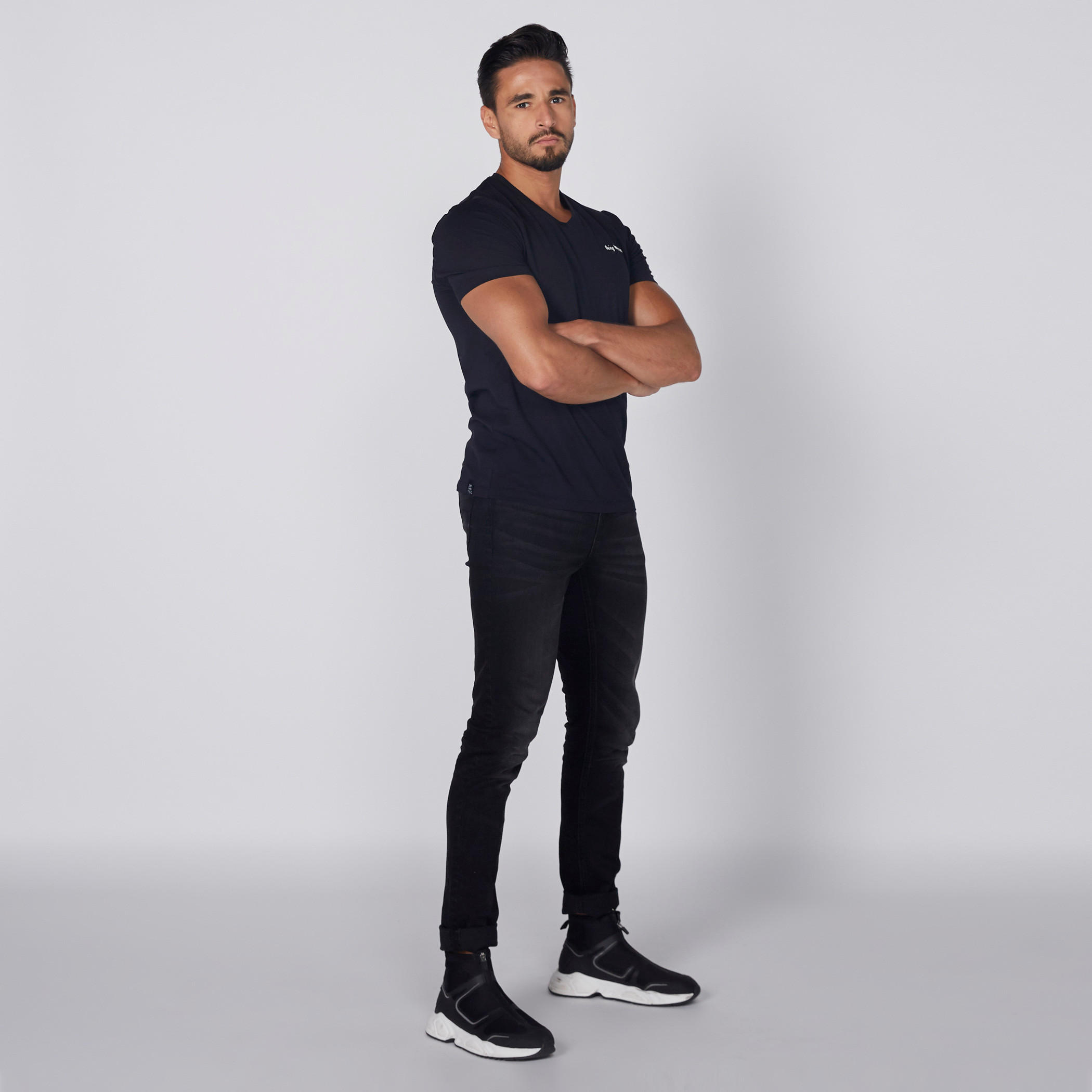 Being Human V-Neck T-Shirt with Short Sleeves-men-clothing-tshirtsandpolos-tshirts-image-3