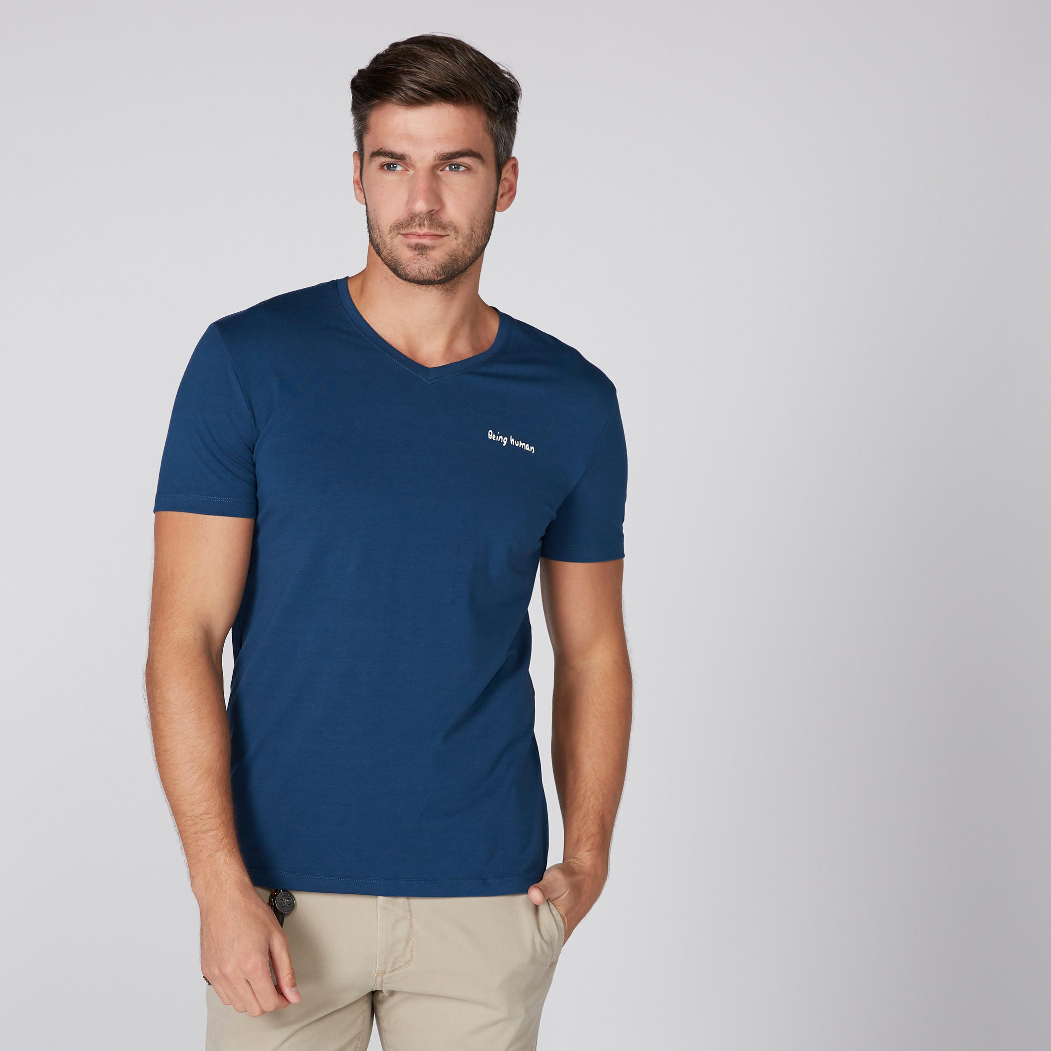 تيشيرت بأكمام قصيرة بيينج هيومان-men-clothing-tshirtsandpolos-tshirts-image-1
