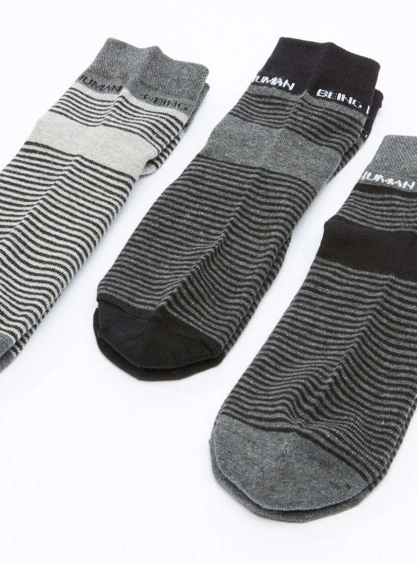 جوارب مقلّمة بطول الكاحل من بيينج هيومان - طقم من 3 أزواج-men-socks-image-2