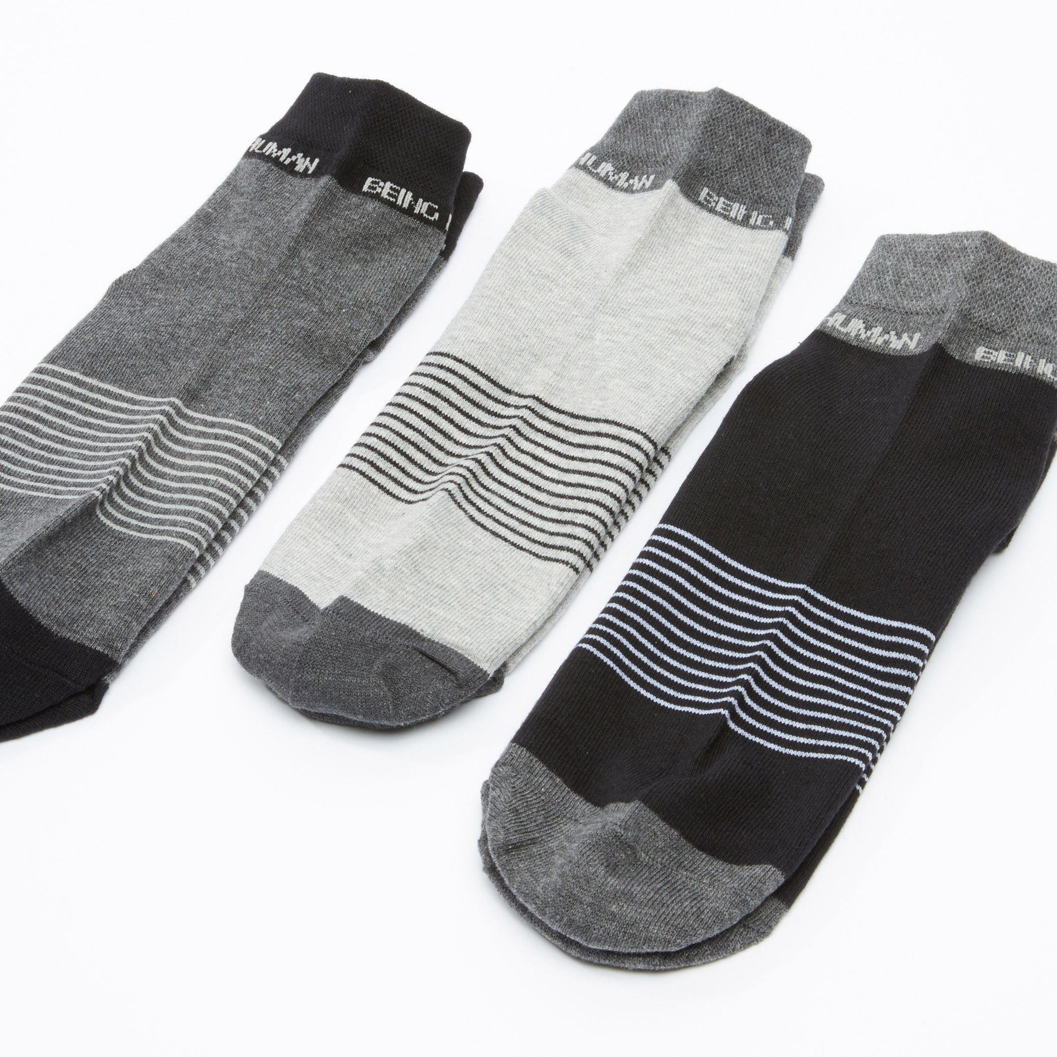 جوارب مقلّمة بطول الكاحل من بيينج هيومان - طقم من 3 أزواج-men-socks-image-2
