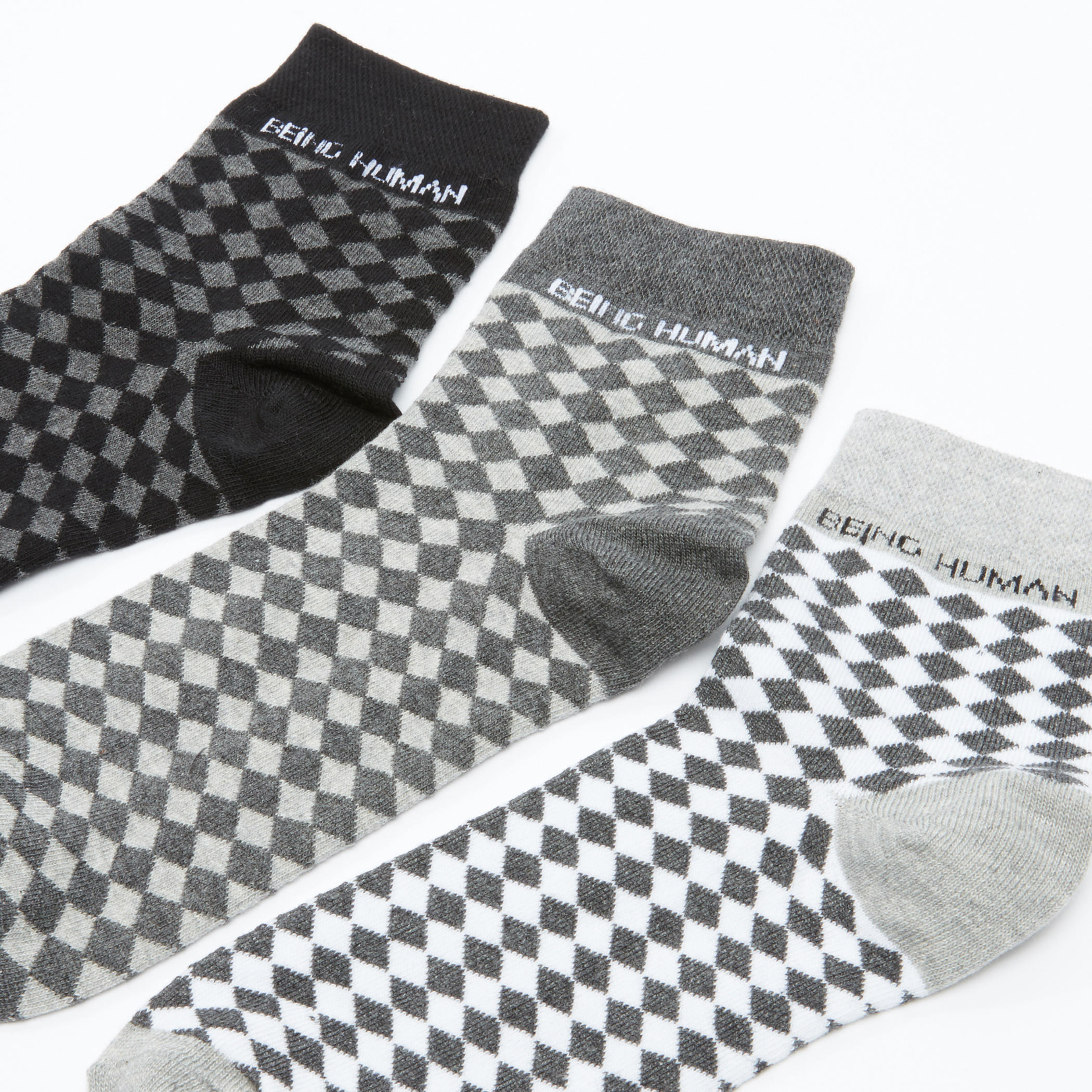 جوارب بطول الكاحل وطبعات بيينج هيومان - طقم من 3 أزواج-men-socks-image-3
