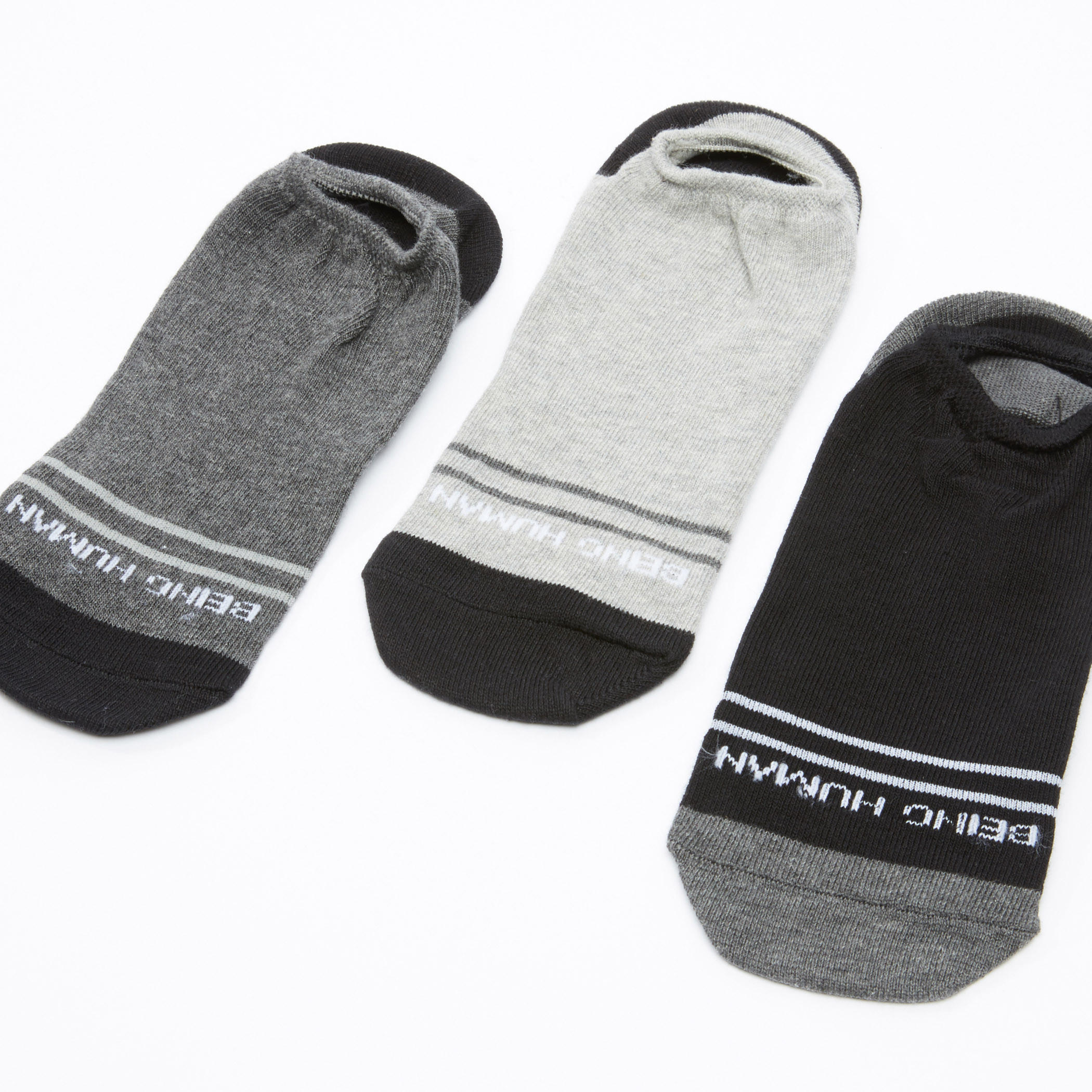 جوارب غير مرئية بطبعات بيينج هيومان - طقم من 3 أزواج-men-socks-image-1