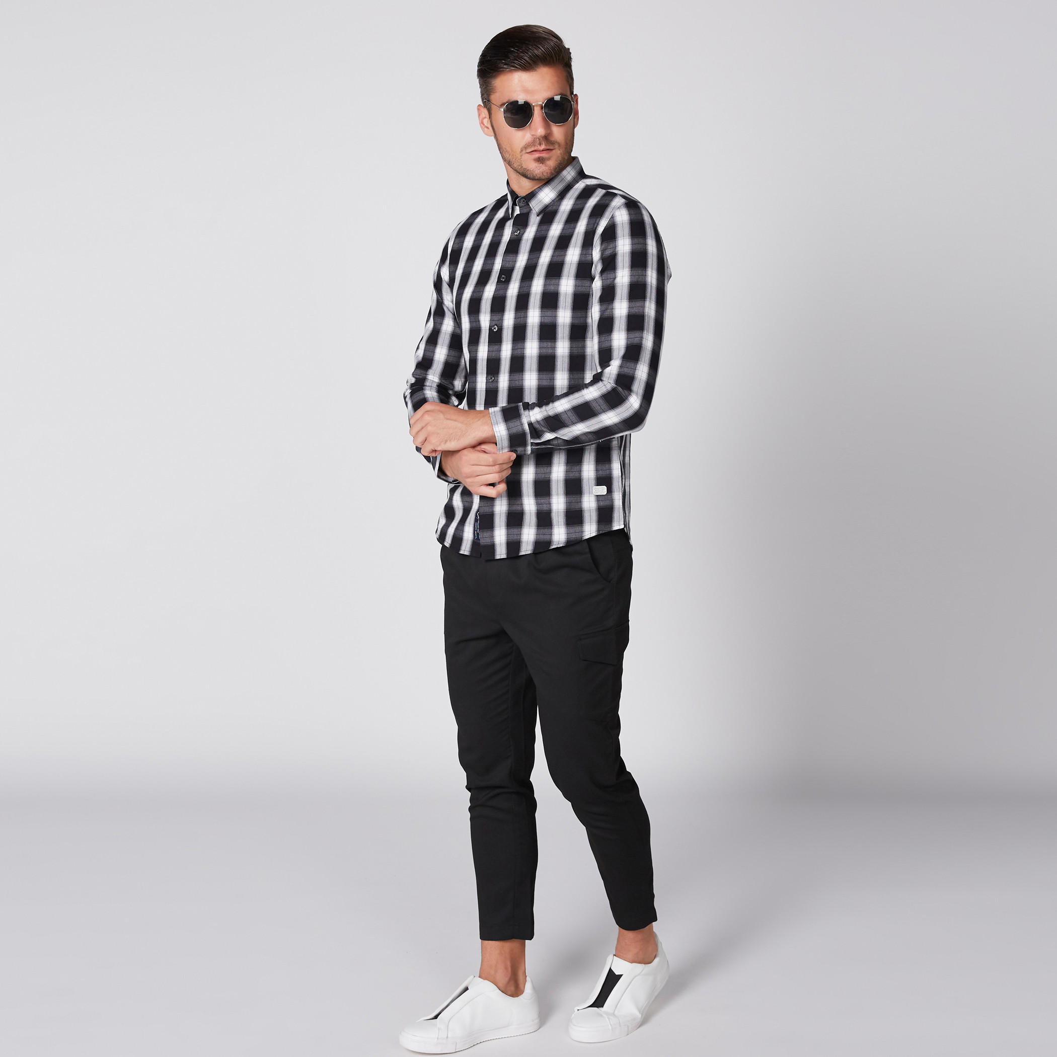 قميص كاروهات بأكمام طويلة وأزرار بيينج هيومان-men-clothing-shirts-image-3