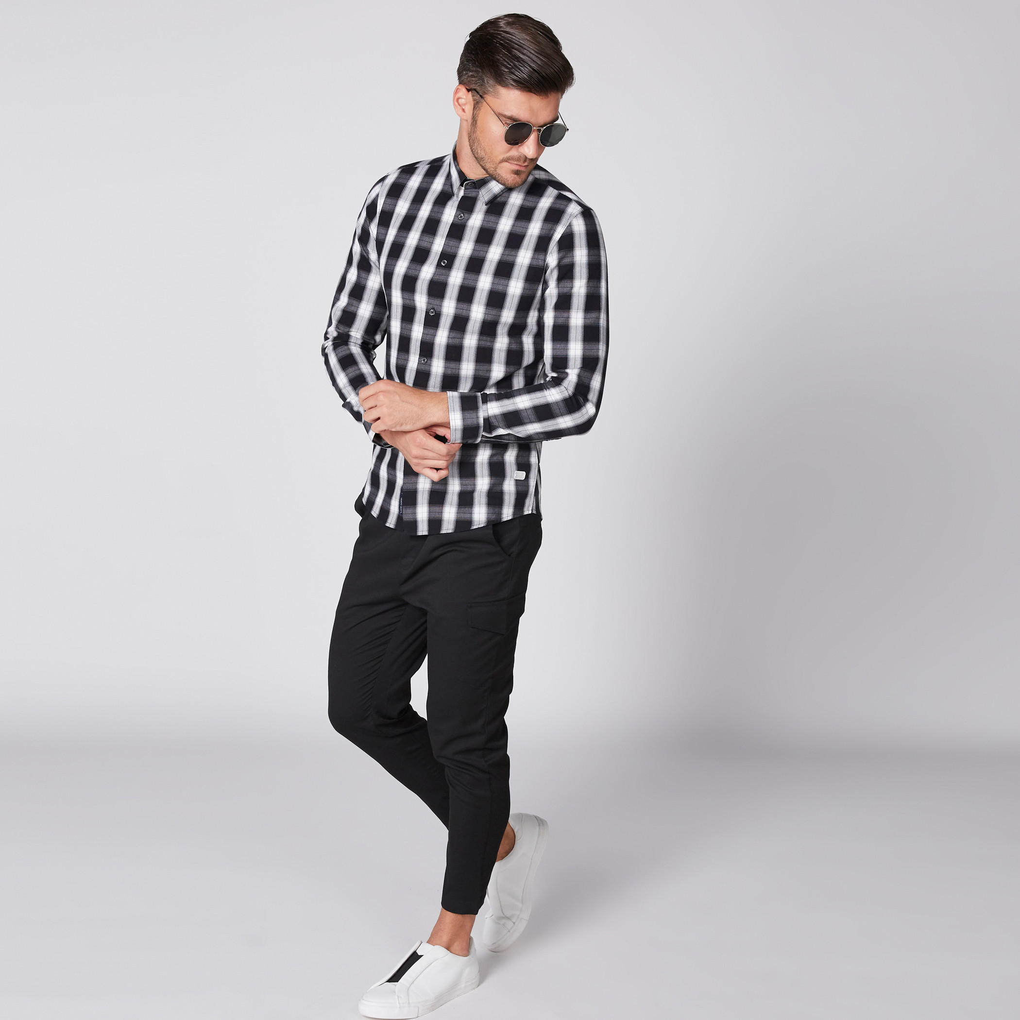 قميص كاروهات بأكمام طويلة وأزرار بيينج هيومان-men-clothing-shirts-image-4