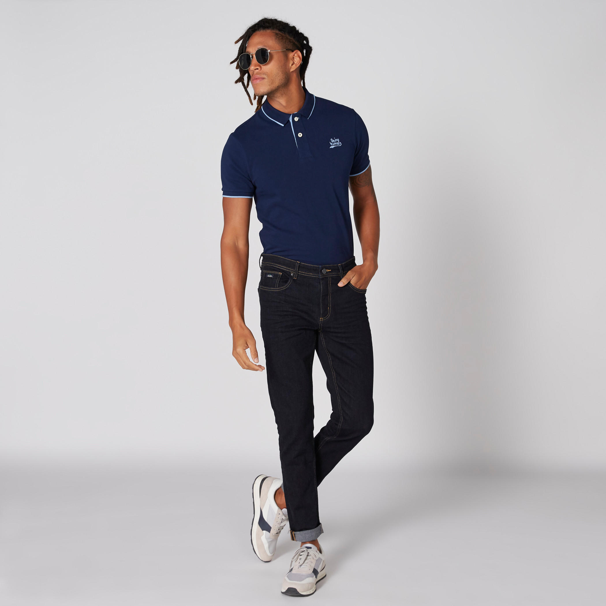 Being Human Polo Neck T-Shirt with Short Sleeves-men-clothing-tshirtsandpolos-polos-image-3
