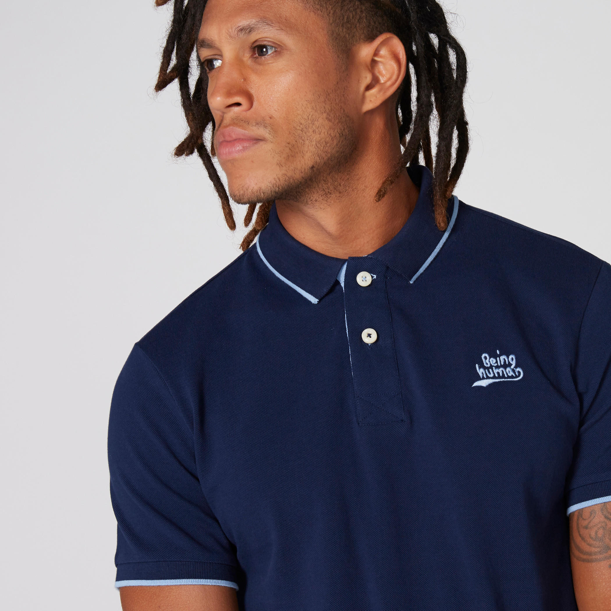 Being Human Polo Neck T-Shirt with Short Sleeves-men-clothing-tshirtsandpolos-polos-image-4