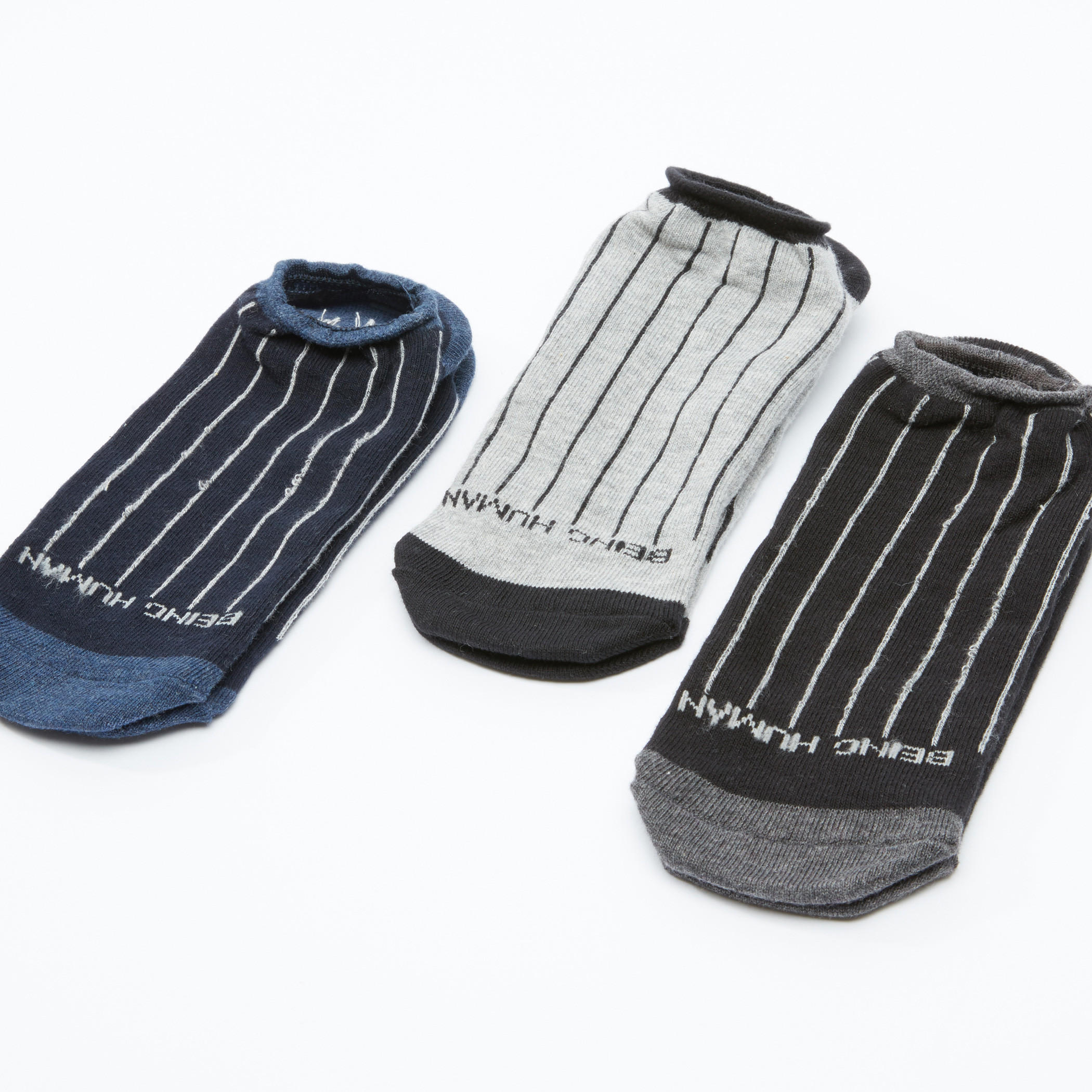 جوارب مقلّمة بطول الكاحل من بيينج هيومان - طقم من 3 أزواج-men-socks-image-3