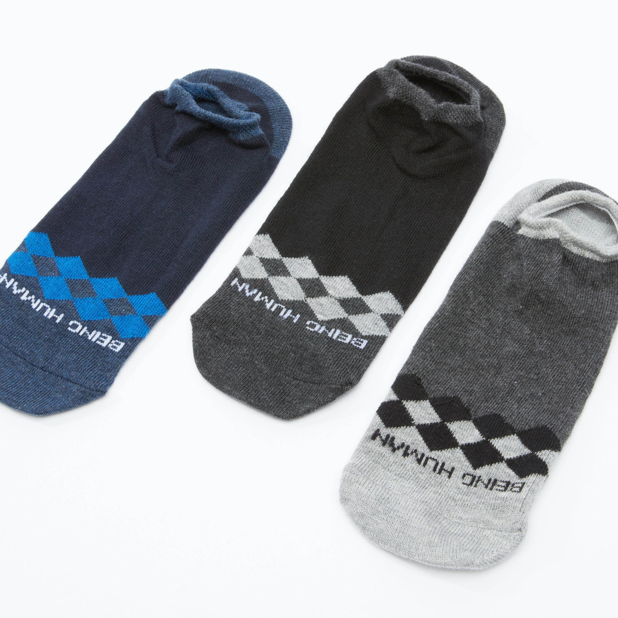 Being Human Printed Ankle Length Socks - Set of 3-men-socks-image-1