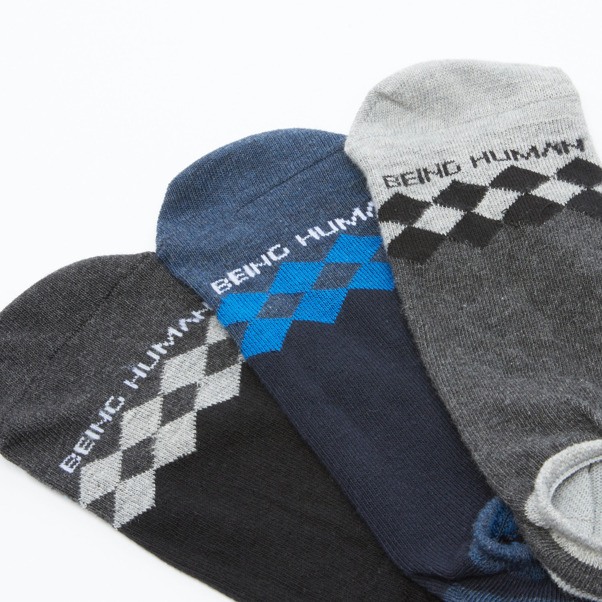 Being Human Printed Ankle Length Socks - Set of 3-men-socks-image-2