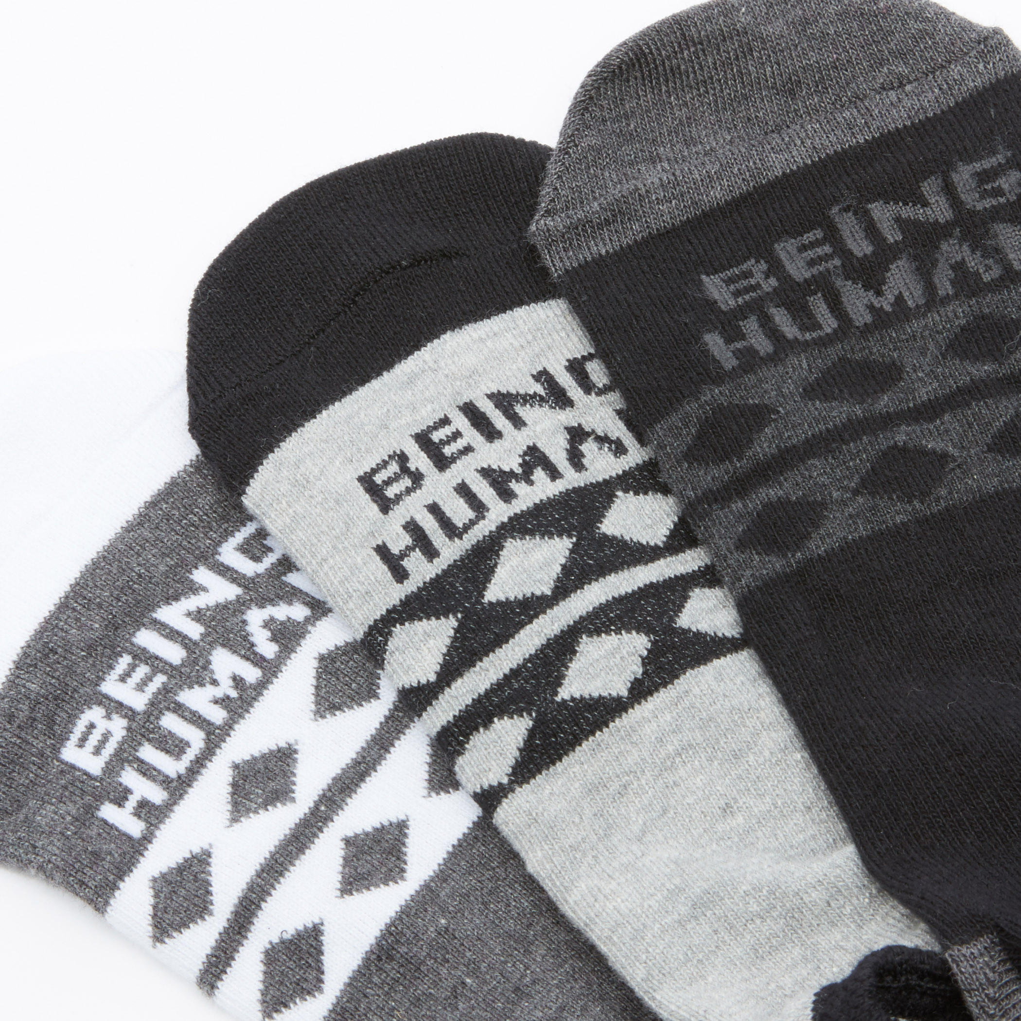 جوارب بطول الكاحل وطبعات بيينج هيومان - طقم من 3 أزواج-men-socks-image-2