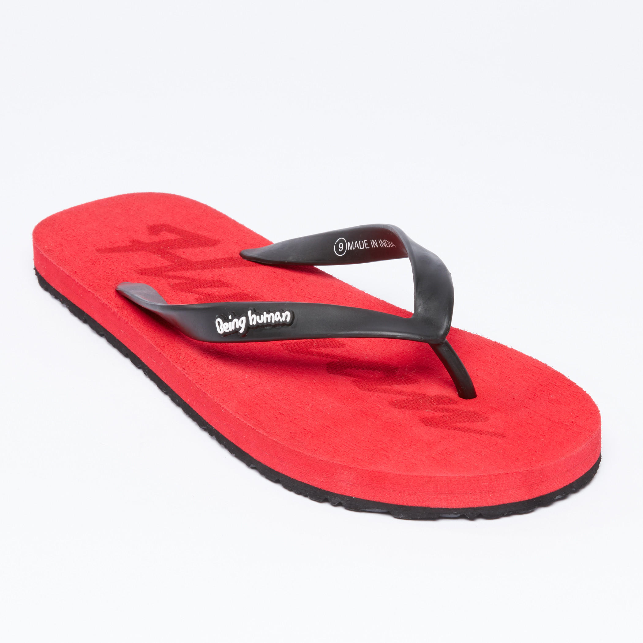 Being Human Printed Flip Flops with Logo Applique-men-shoes-flipflopsandslides-image-2