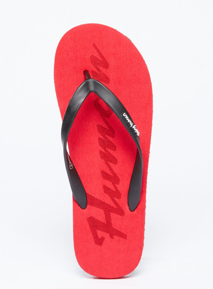 Being Human Printed Flip Flops with Logo Applique-men-shoes-flipflopsandslides-image-3