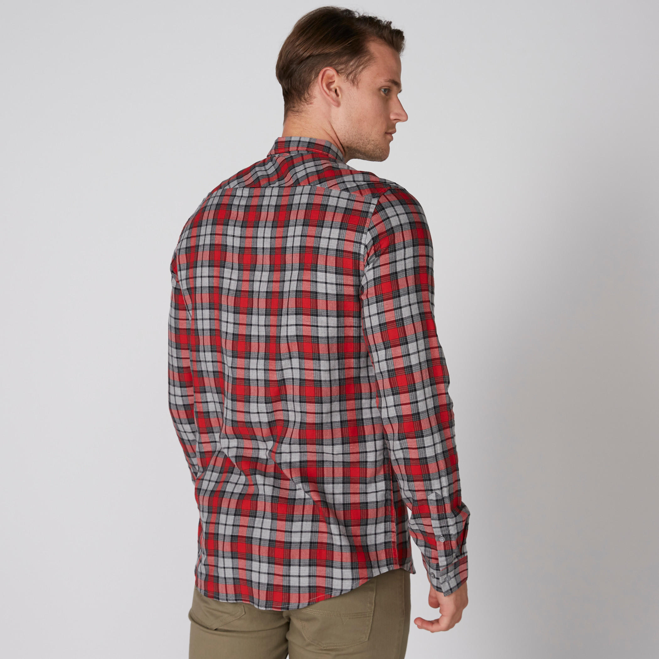 قميص كاروهات بأكمام طويلة وأزرار بيينج هيومان-men-clothing-shirts-image-2