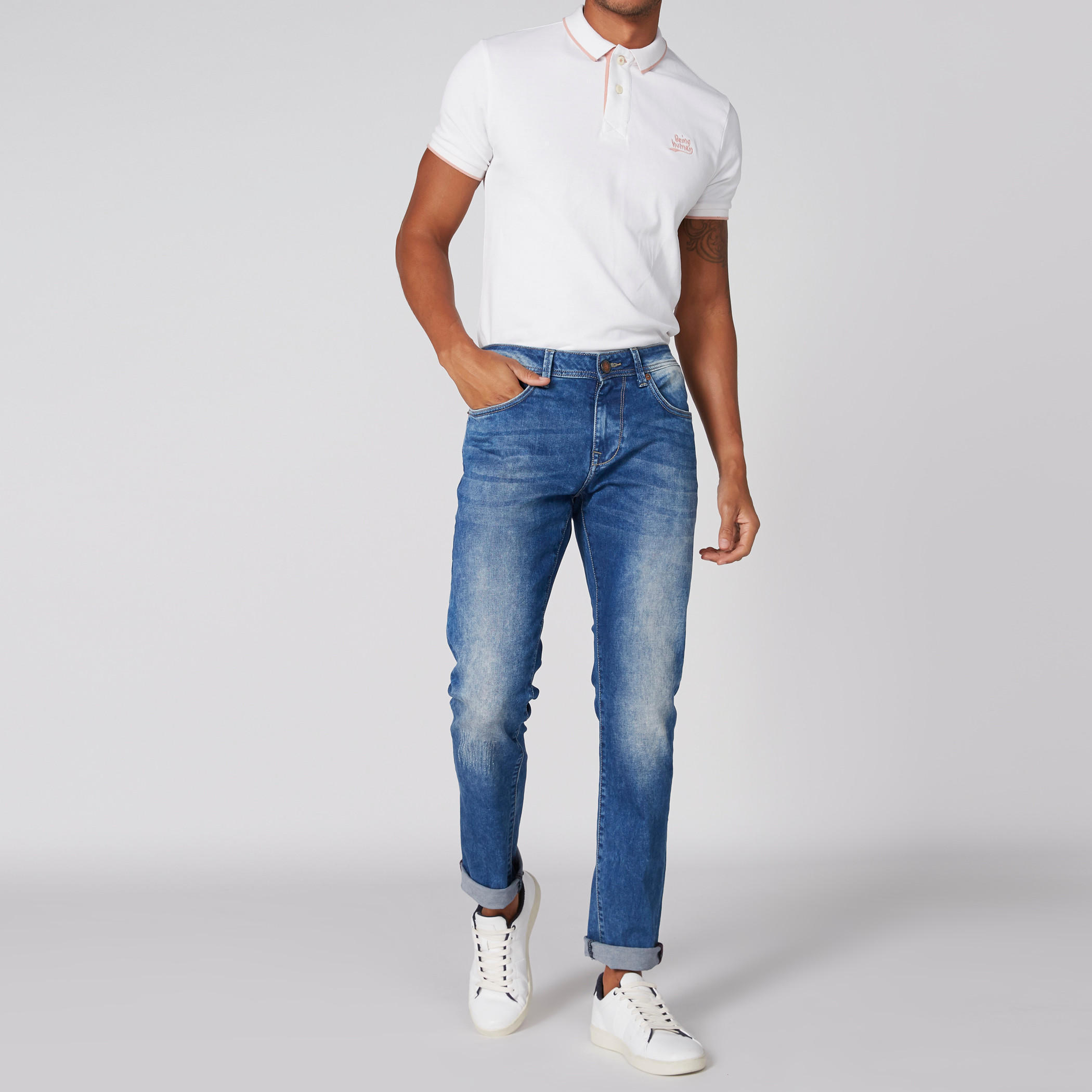 بنطال جينز طويل بزر إغلاق وجيوب بيينج هيومان-men-clothing-bottoms-jeans-image-3