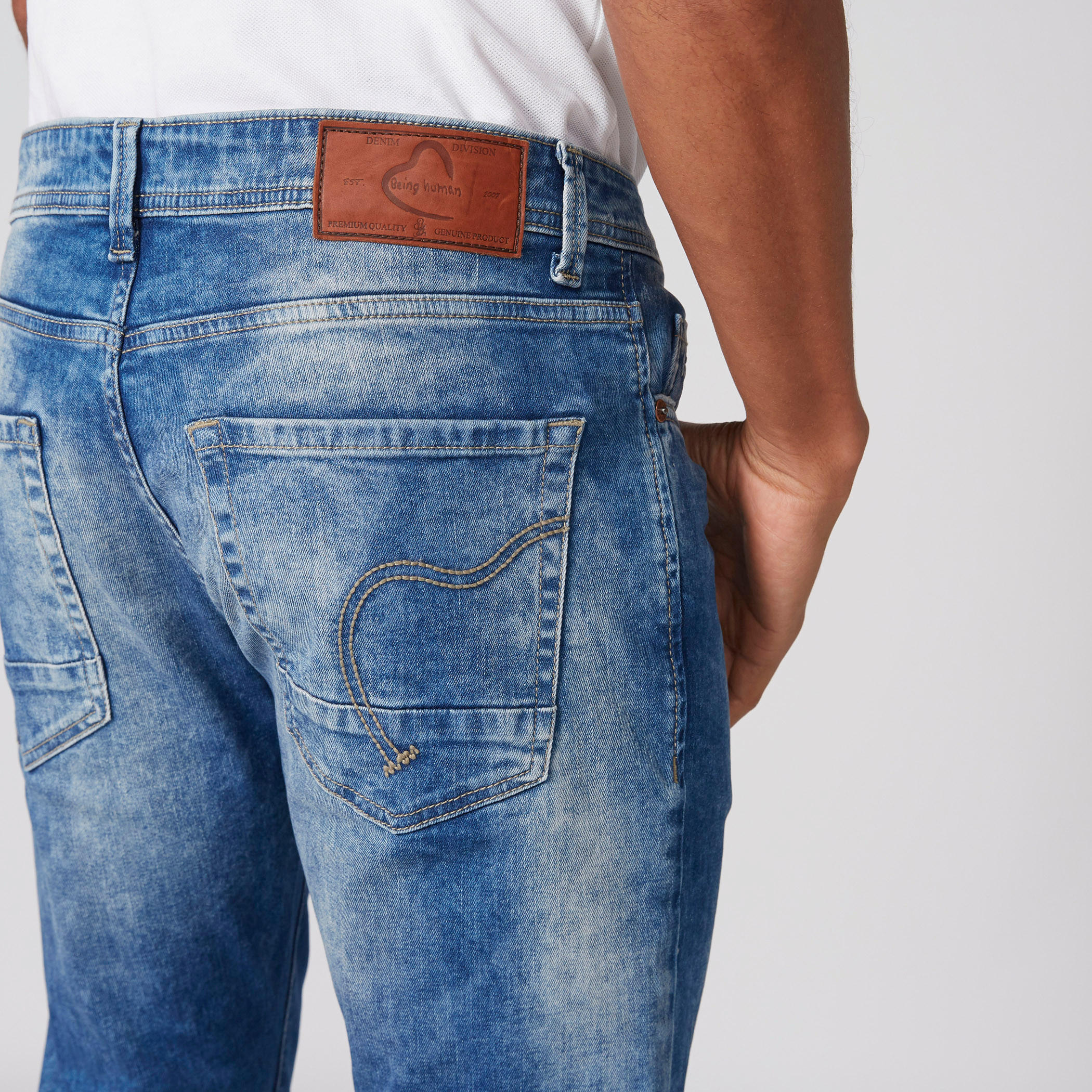 بنطال جينز طويل بزر إغلاق وجيوب بيينج هيومان-men-clothing-bottoms-jeans-image-4
