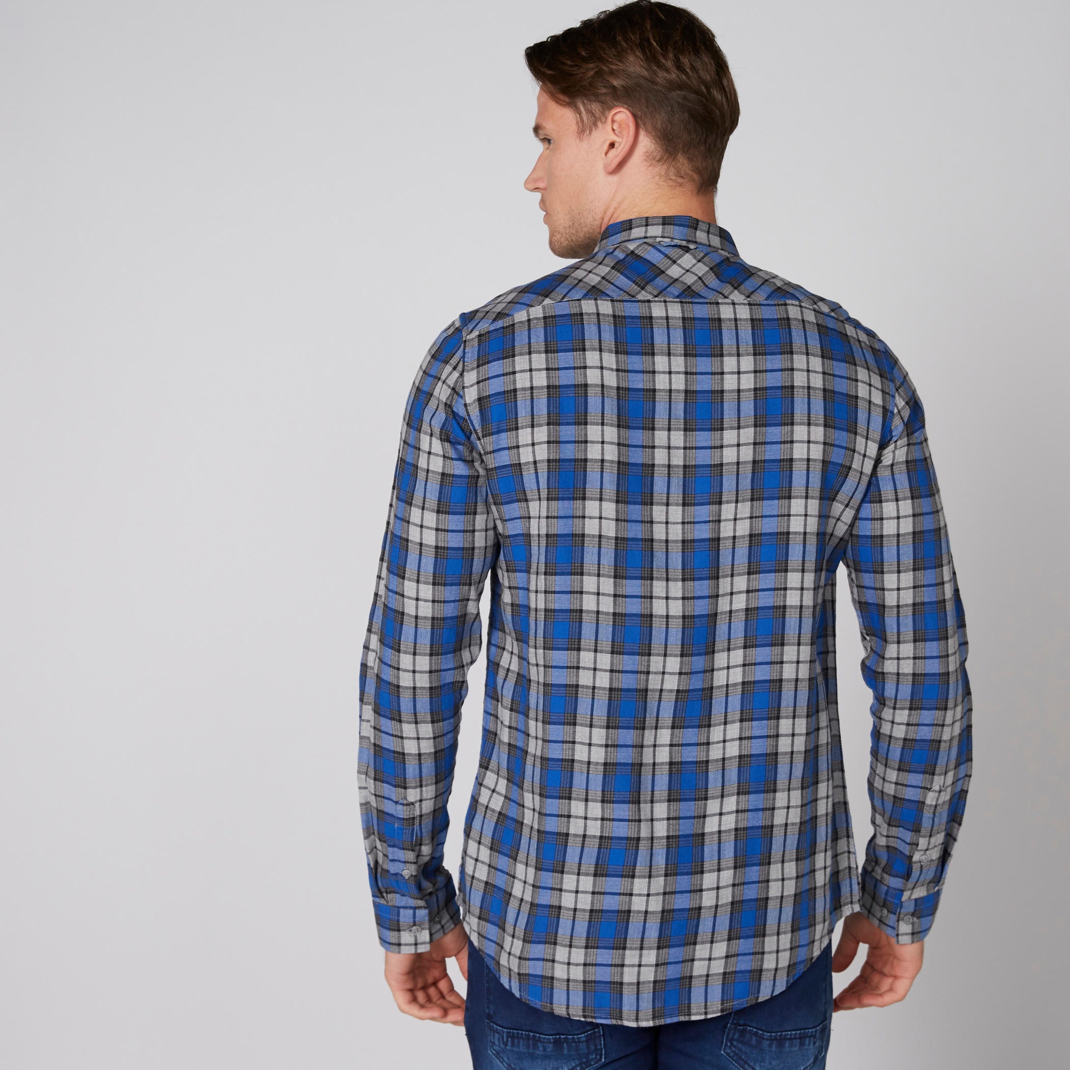 قميص كاروهات بأكمام طويلة وأزرار بيينج هيومان-men-clothing-shirts-image-2