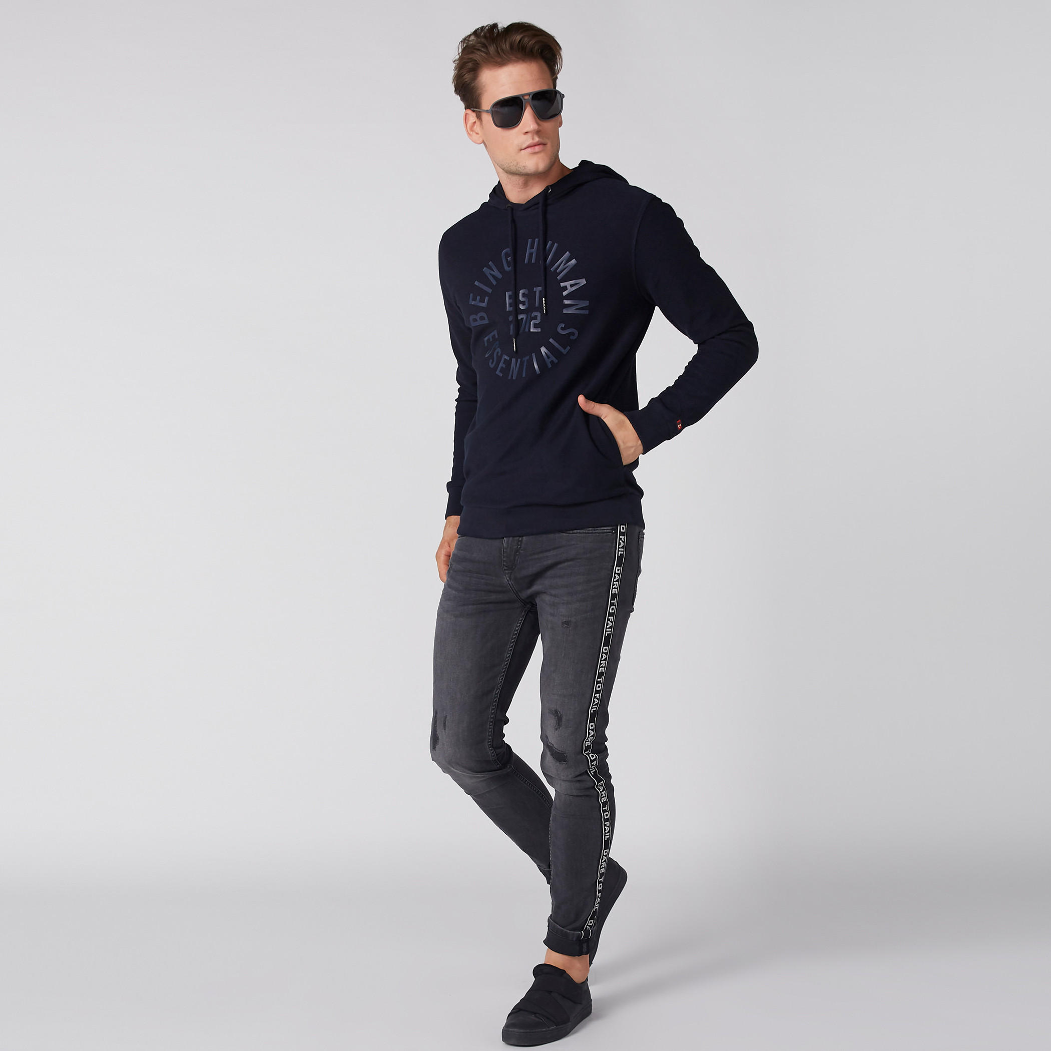 Being Human Printed Sweatshirt with Long Sleeves and Hood-men-winterwear-hoodiesandsweatshirts-image-4