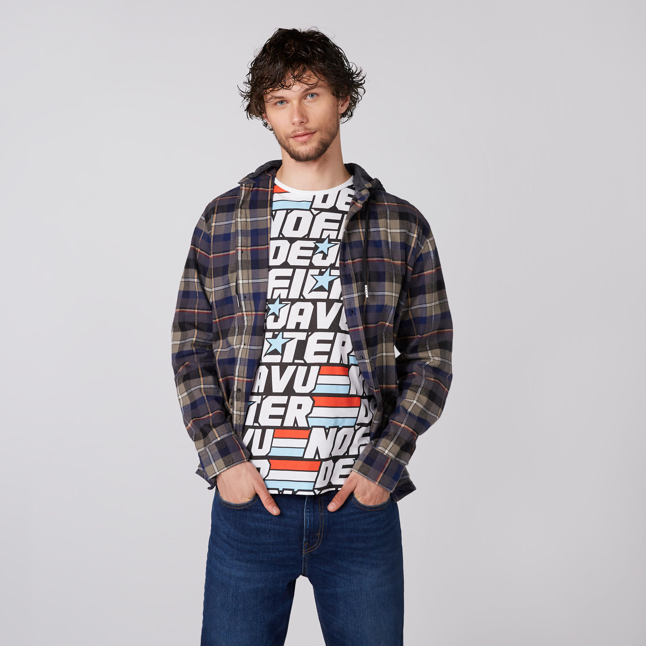 Being Human Chequered Shirt with Long Sleeves and Hood-men-clothing-shirts-image-1