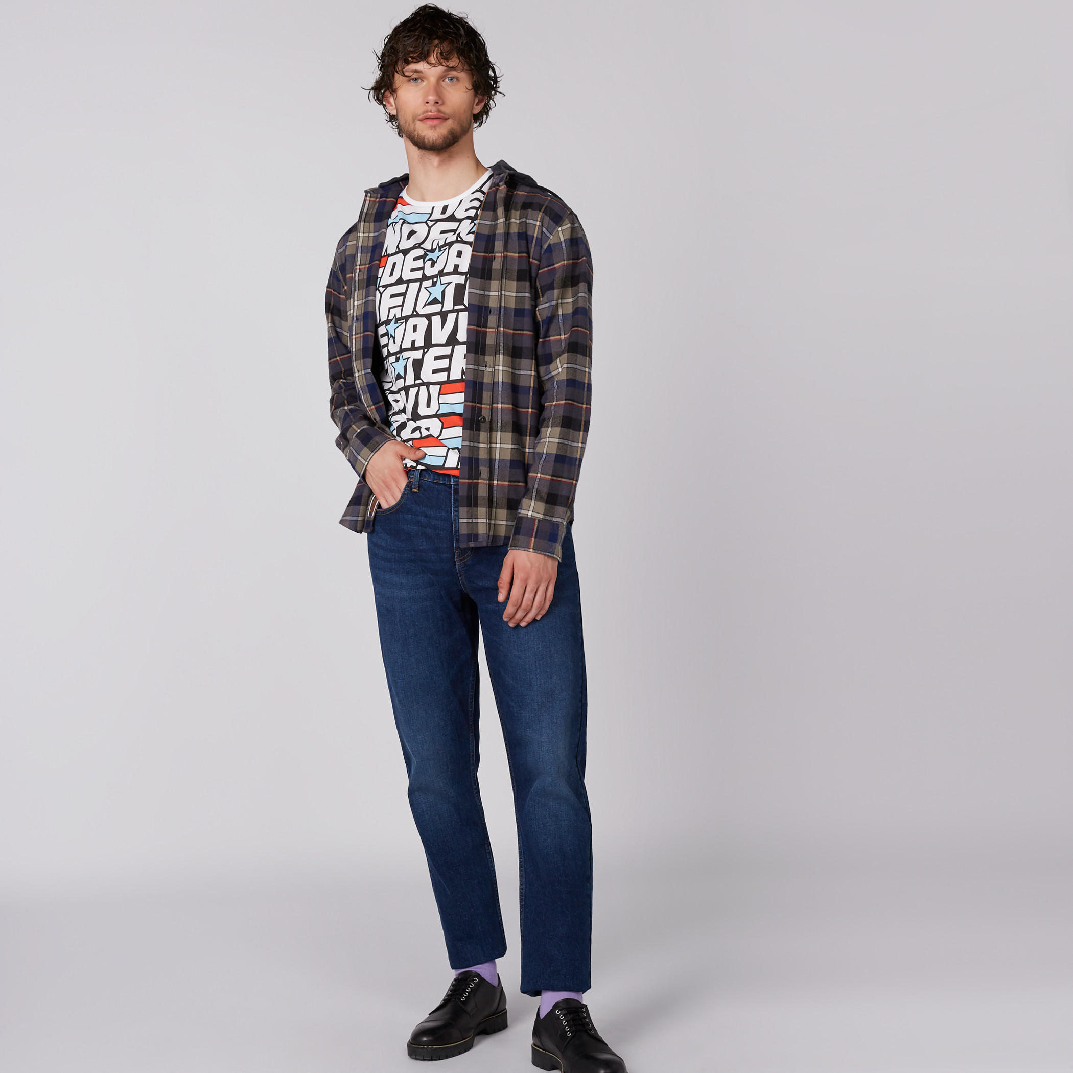 Being Human Chequered Shirt with Long Sleeves and Hood-men-clothing-shirts-image-2