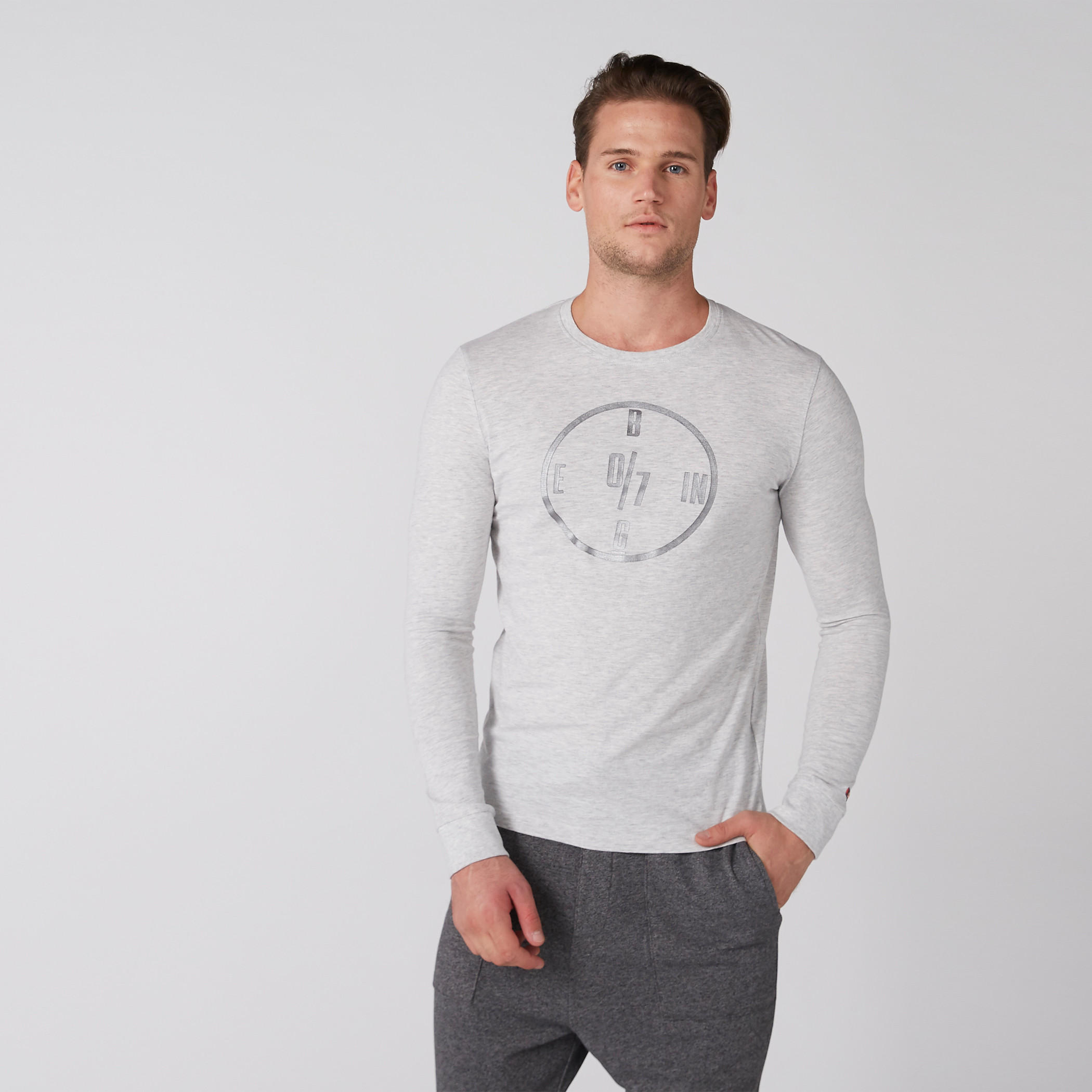 تيشيرت بياقة مستديرة وأكمام طويلة وطبعات بيينج هيومان-men-clothing-tshirtsandpolos-tshirts-image-2