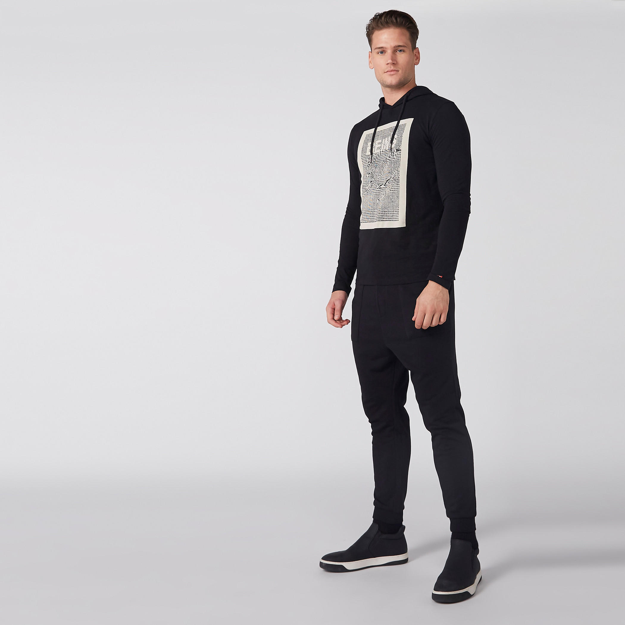 Printed T-Shirt with Hood and Long Sleeves-men-clothing-tshirtsandpolos-tshirts-image-3