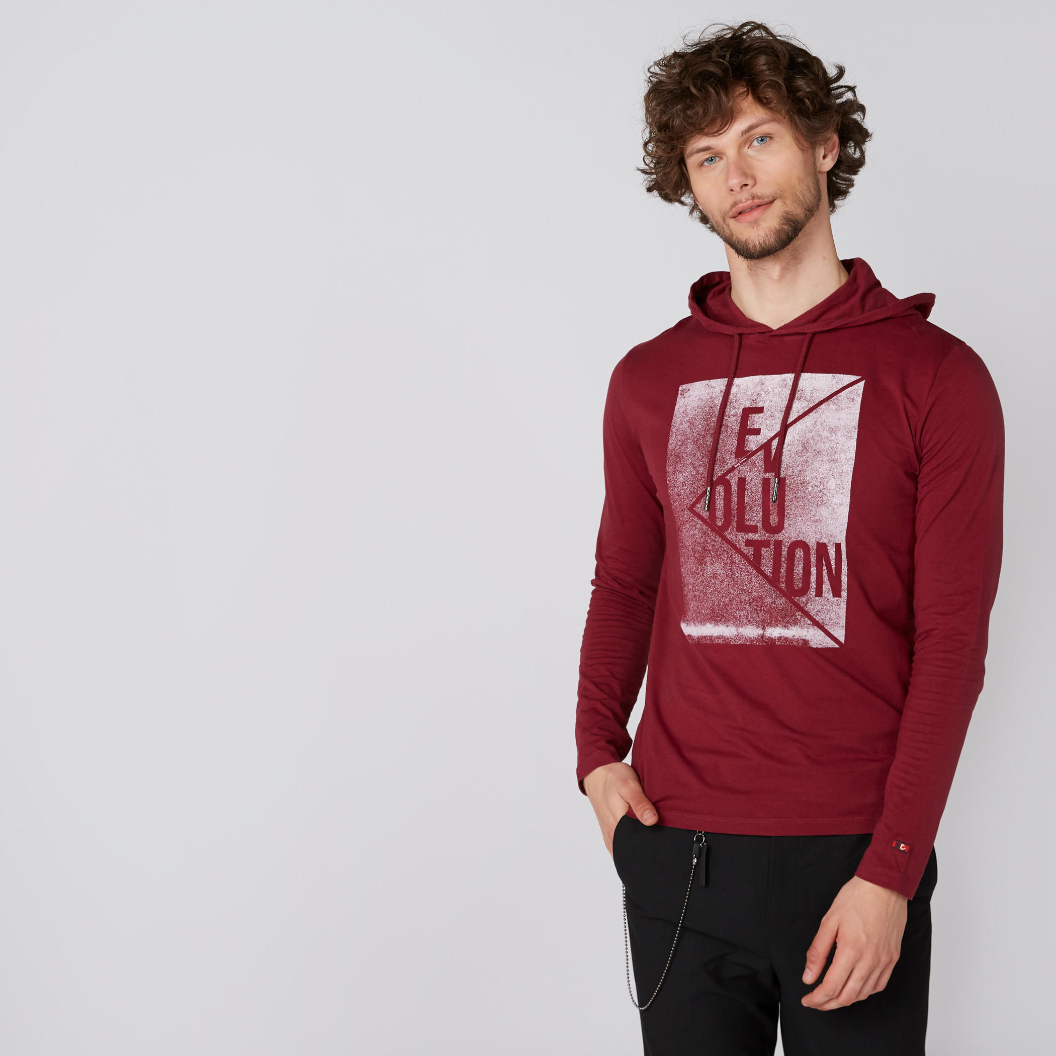 تيشيرت بأكمام طويلة وقبعة وطبعات بيينج هيومان-men-clothing-tshirtsandpolos-tshirts-image-2