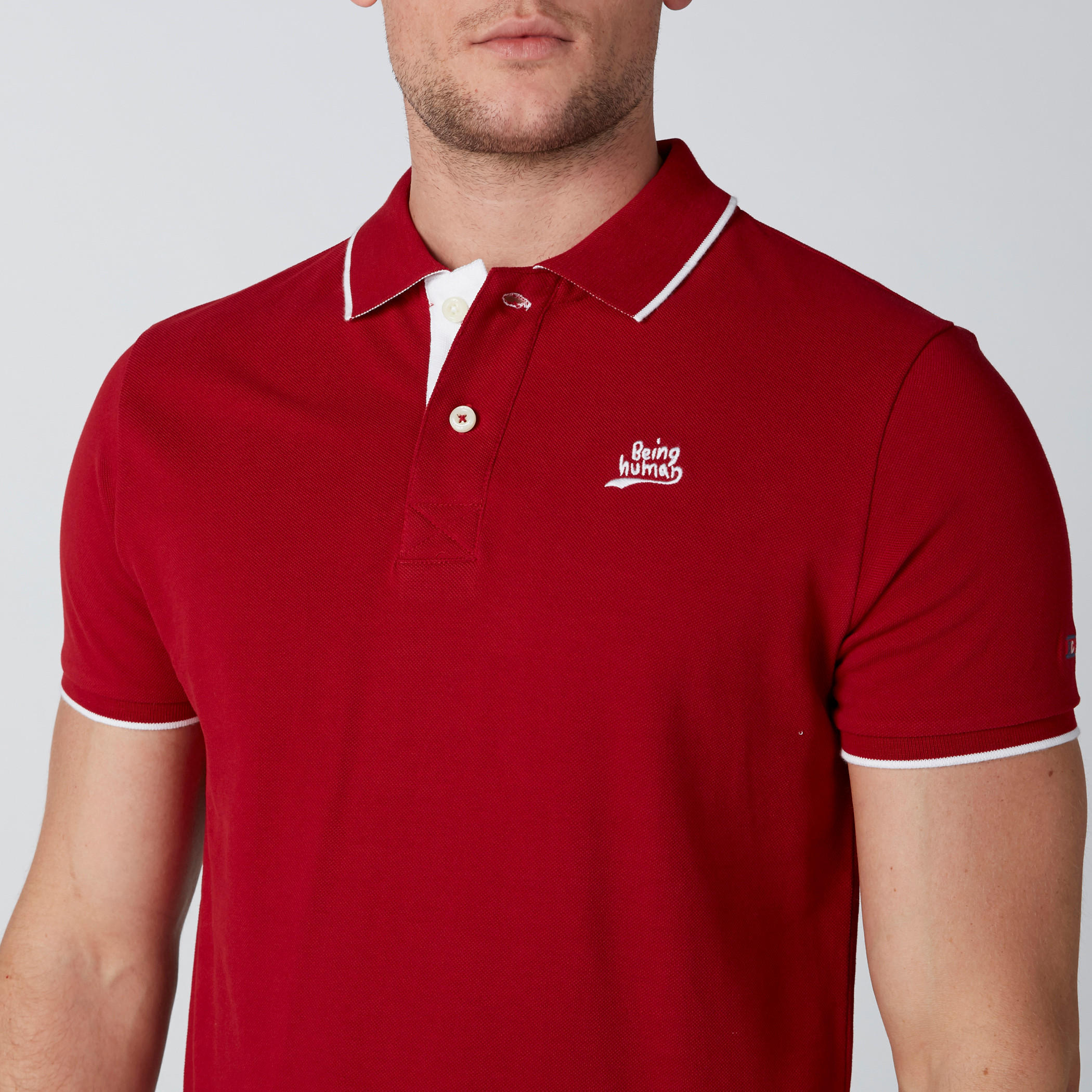 Being Human Polo Neck T-Shirt with Short Sleeves-men-clothing-tshirtsandpolos-polos-image-4