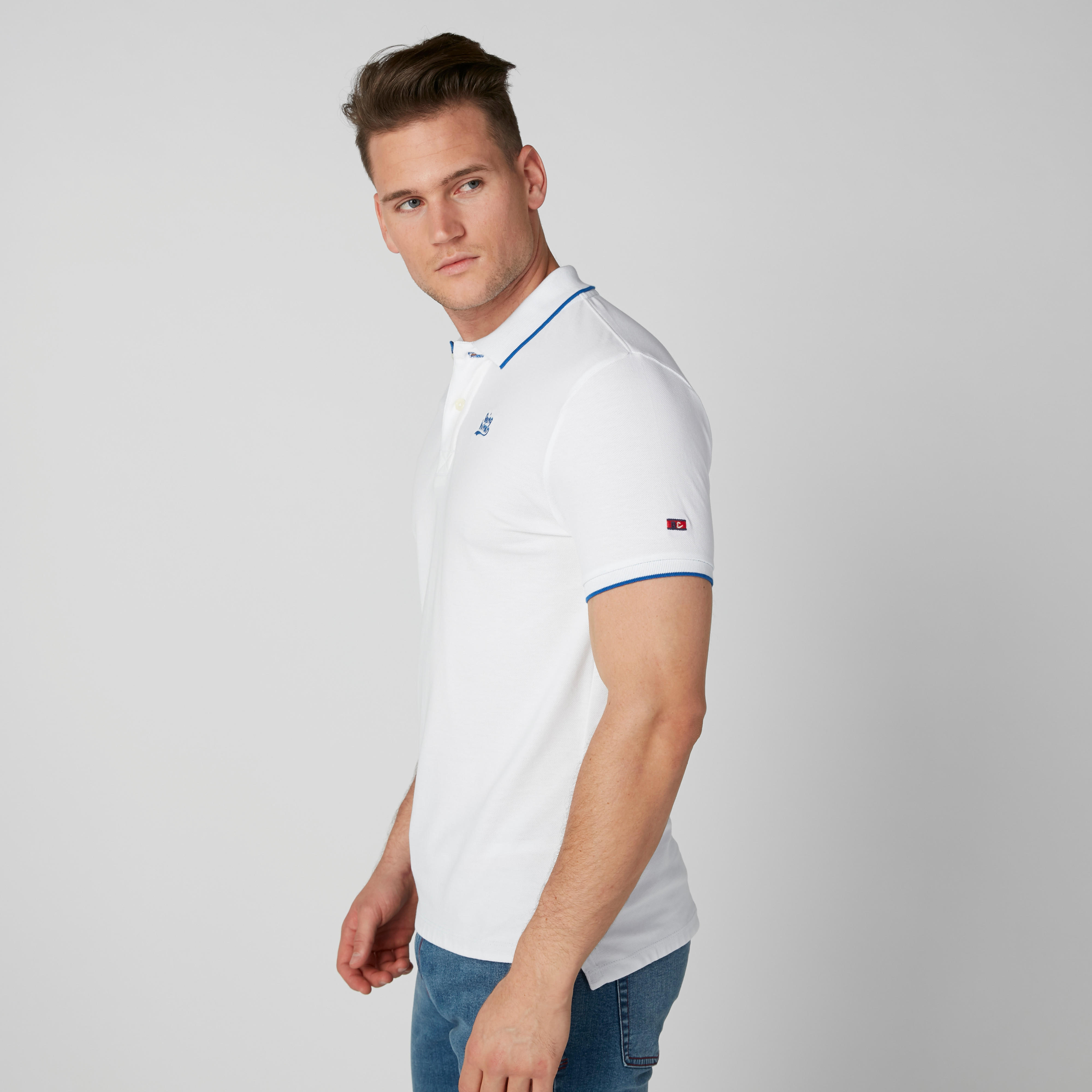 تيشيرت بقصّة عادية وياقة بولو وأكمام قصيرة بيينج هيومان-men-clothing-tshirtsandpolos-polos-image-4