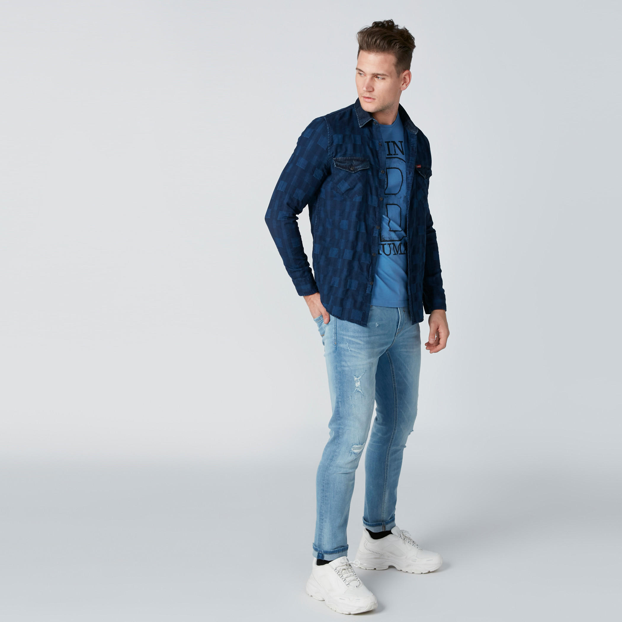 تيشيرت بطبعات وقصّة سليم فيت وأكمام قصيرة من بيينج هيومن-men-clothing-tshirtsandpolos-tshirts-image-4