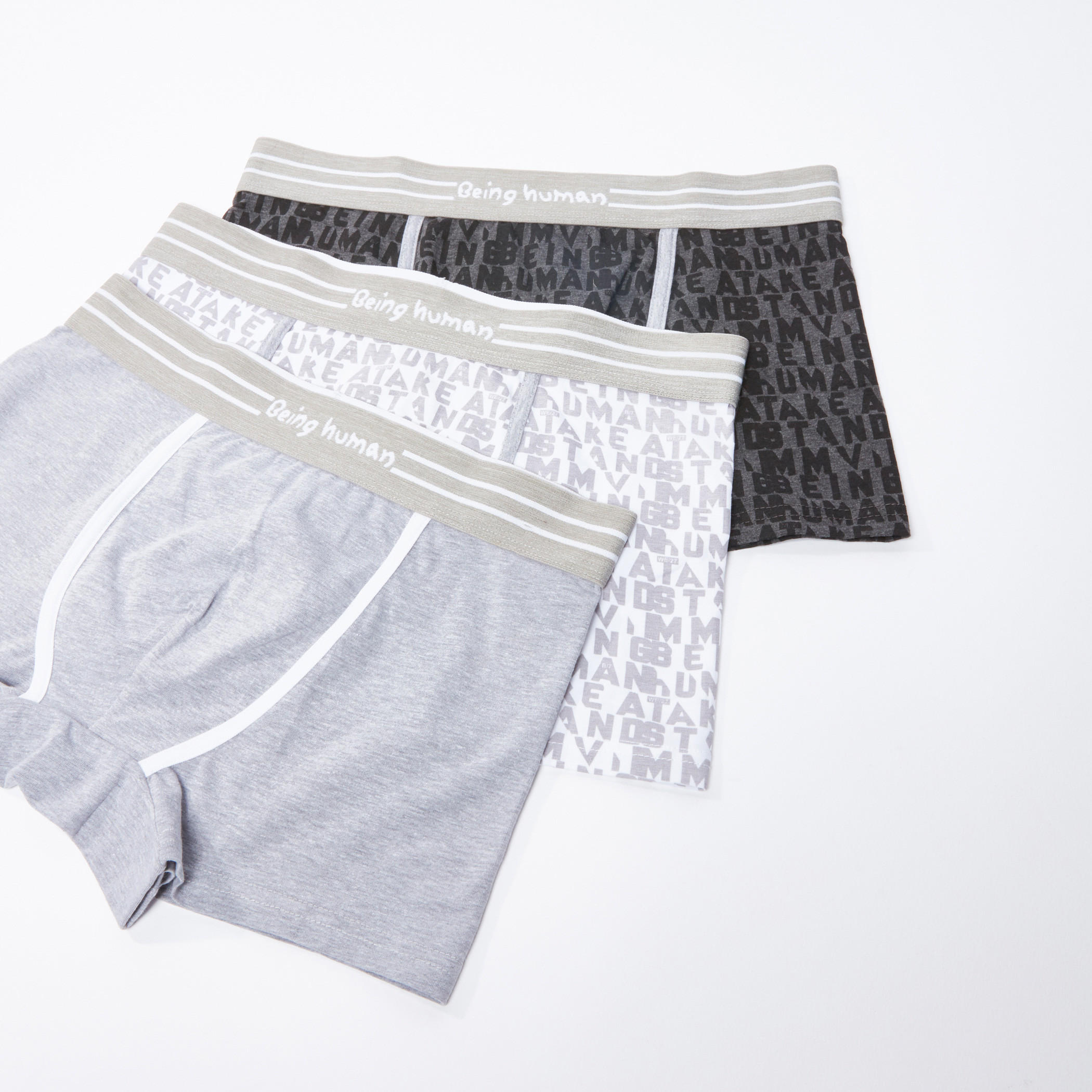 Being Human Assorted Trunks with Elasticised Waistband - Set of 3-men-clothing-innerwear-underwear-image-1