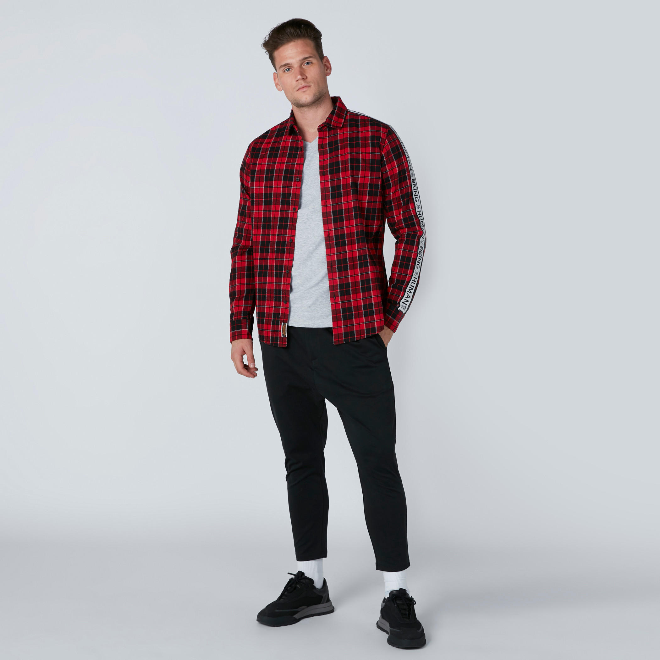 Being Human Chequered Shirt in Regular Fit with Tape Detail-men-clothing-shirts-image-2