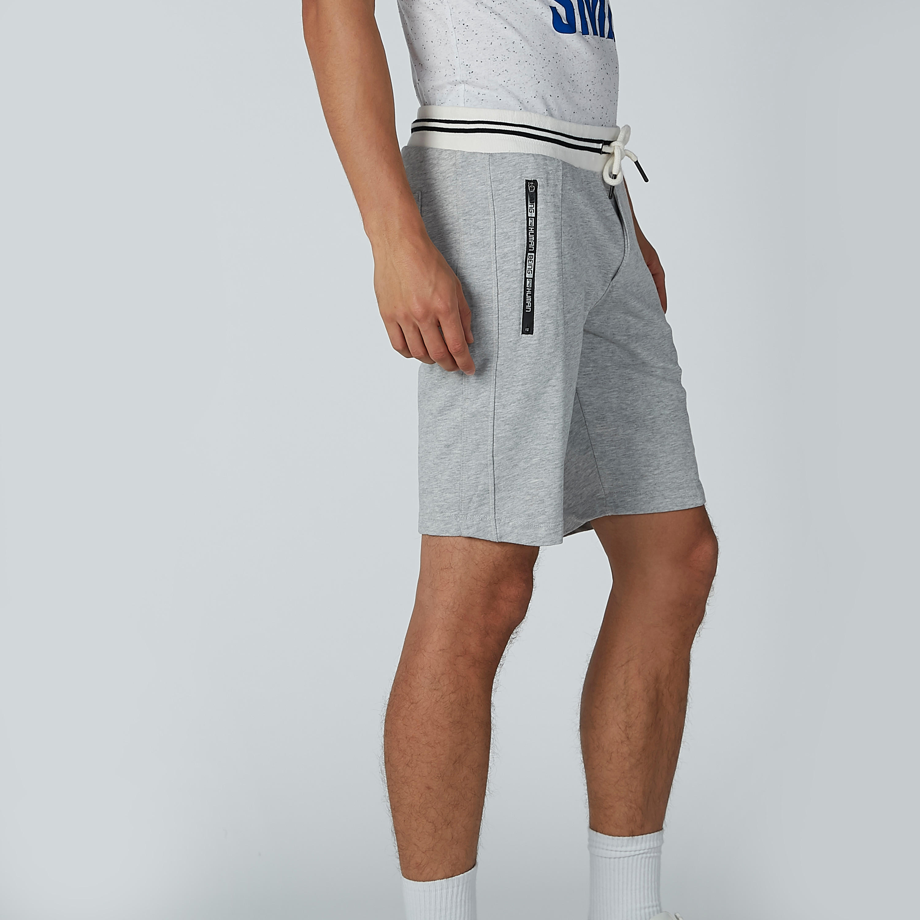 شورت مستدام سادة بخصر متوسط الارتفاع ورباط-men-clothing-bottoms-shorts-image-2