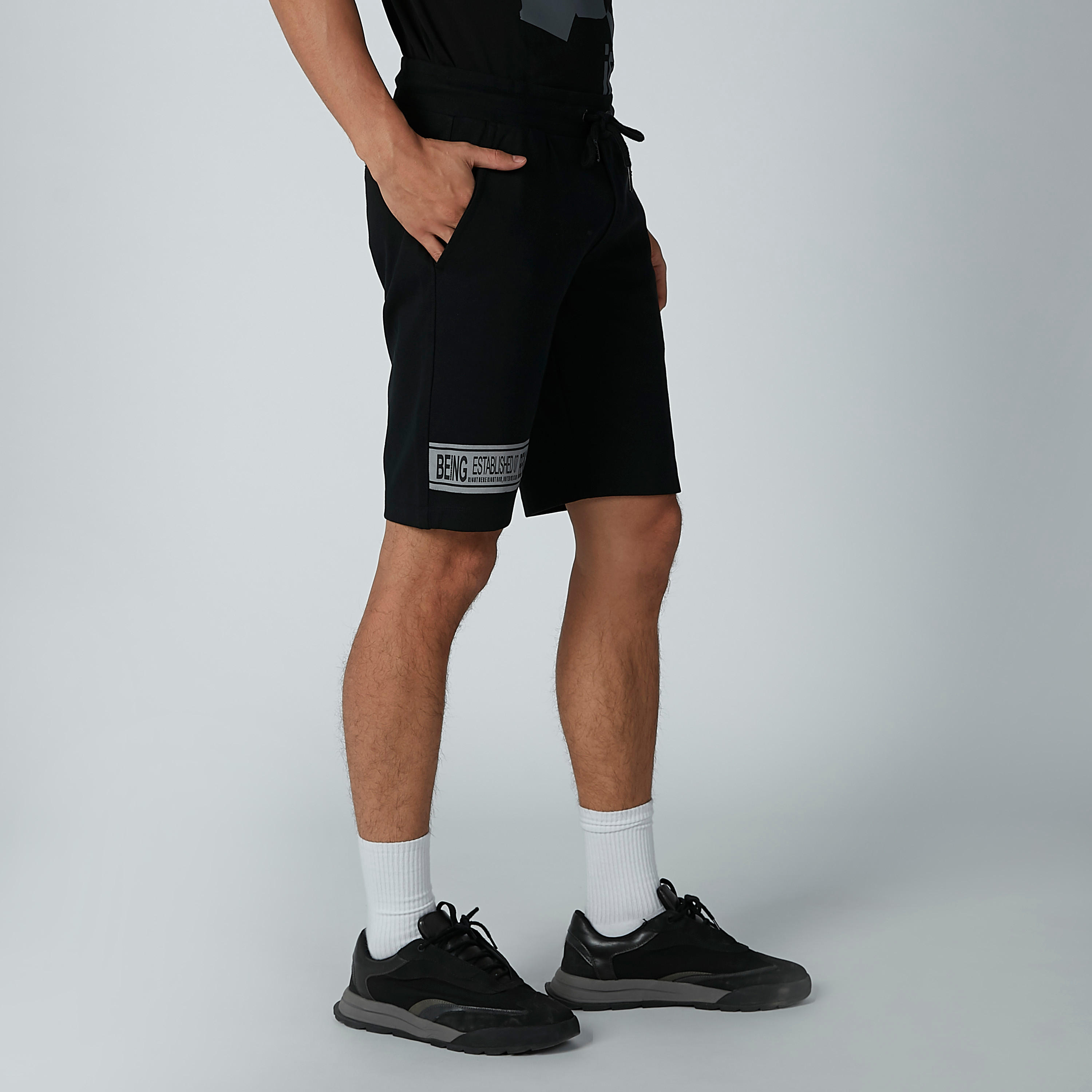 Sustainable Being Human Printed Mid-Rise Shorts with Pocket Detail-men-clothing-bottoms-shorts-image-1